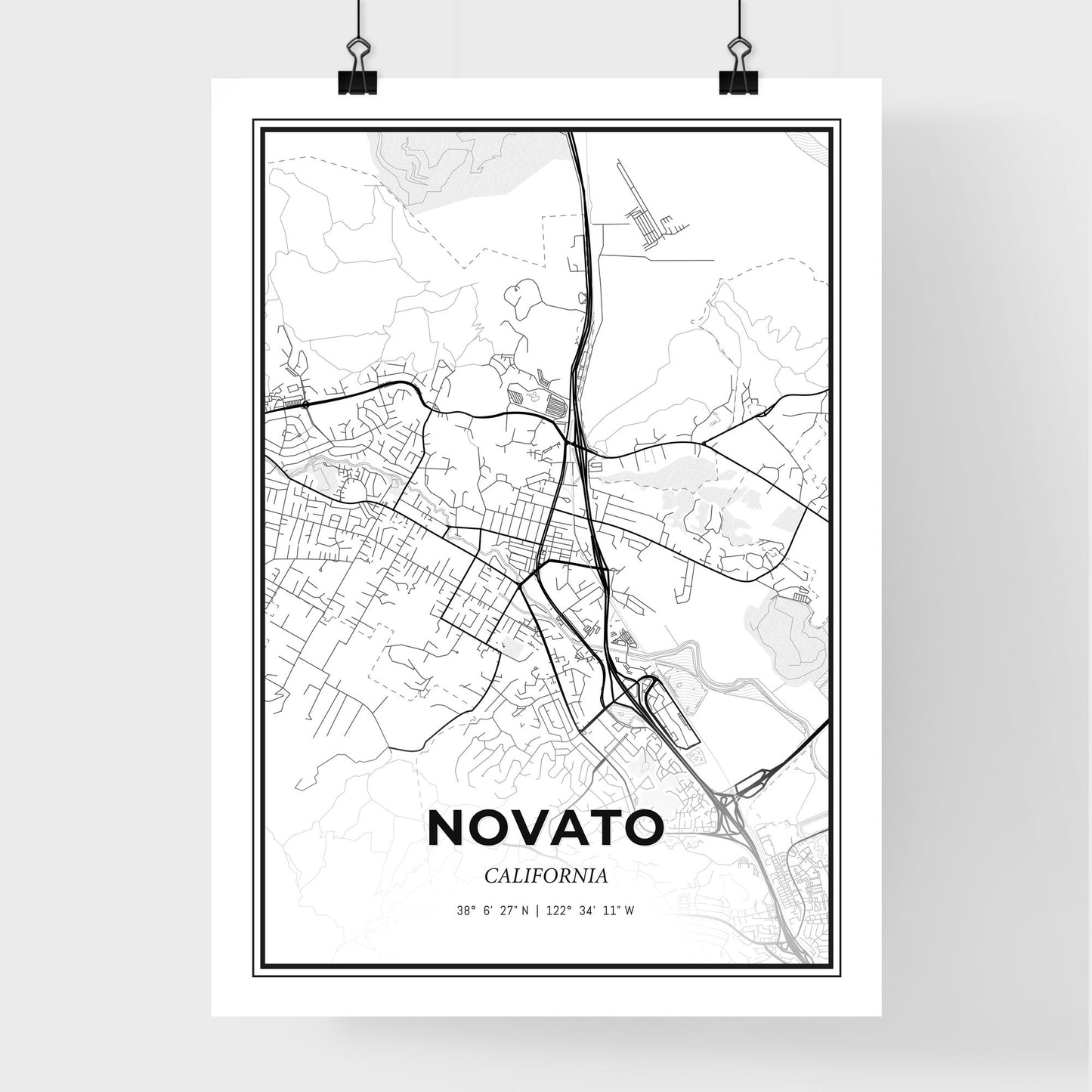 Novato California - Premium City Map Poster