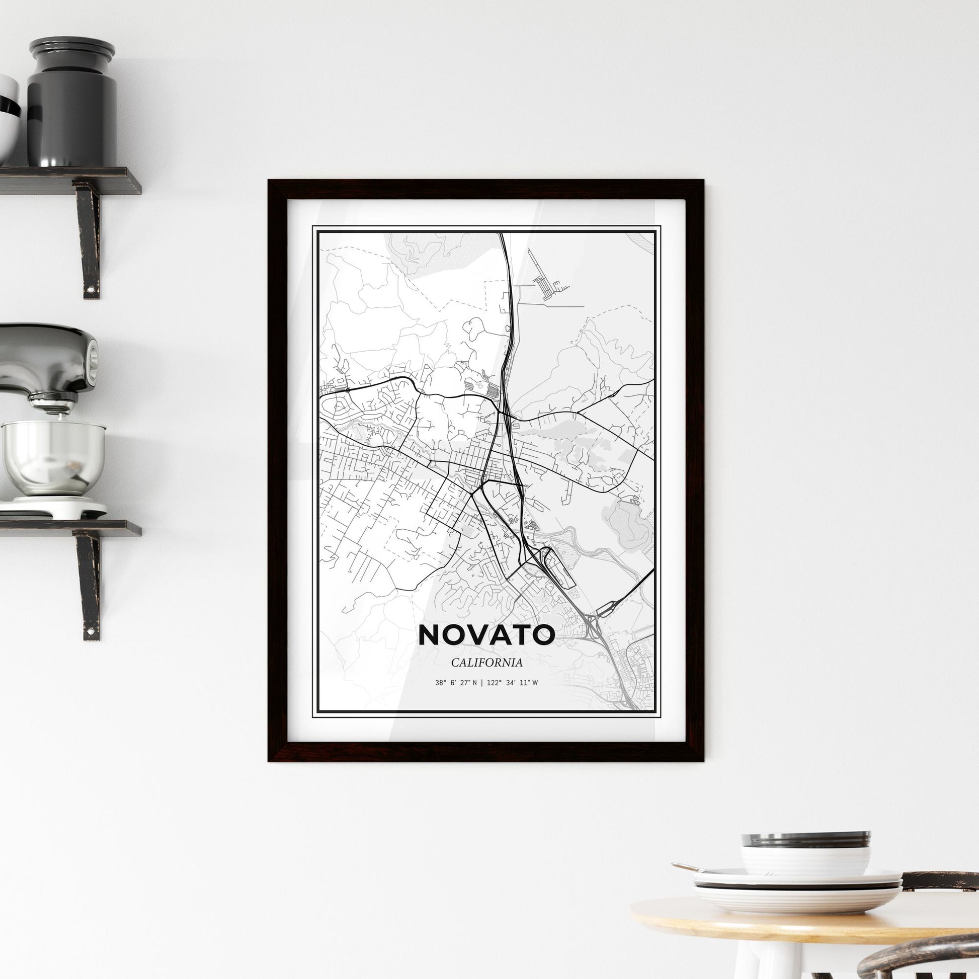 Novato California - Minimal City Map