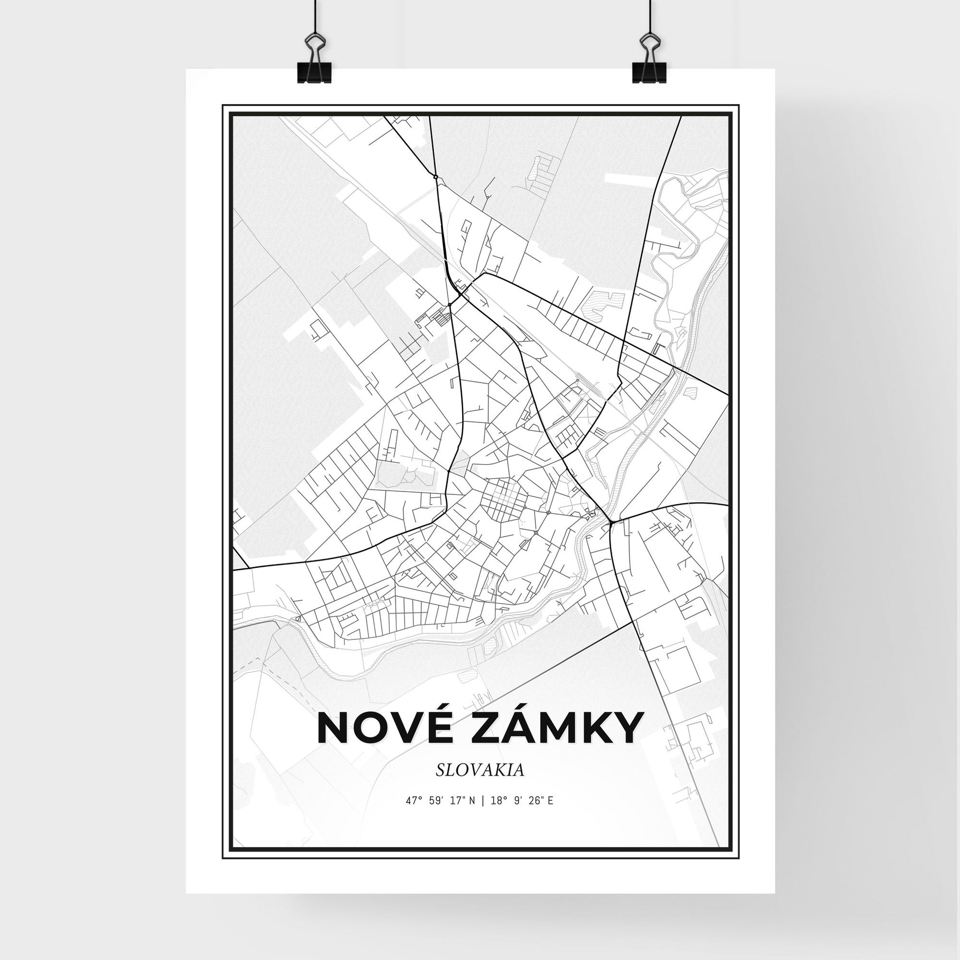 Nové Zámky Slovakia - Premium City Map Poster