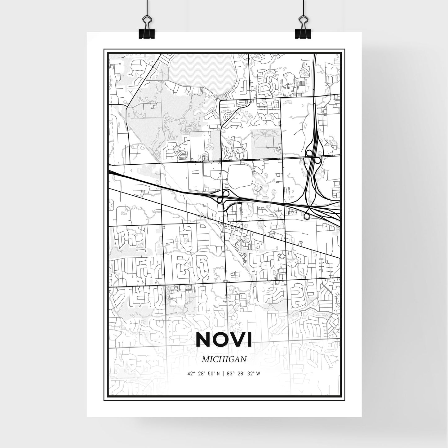 Novi Michigan - Premium City Map Poster