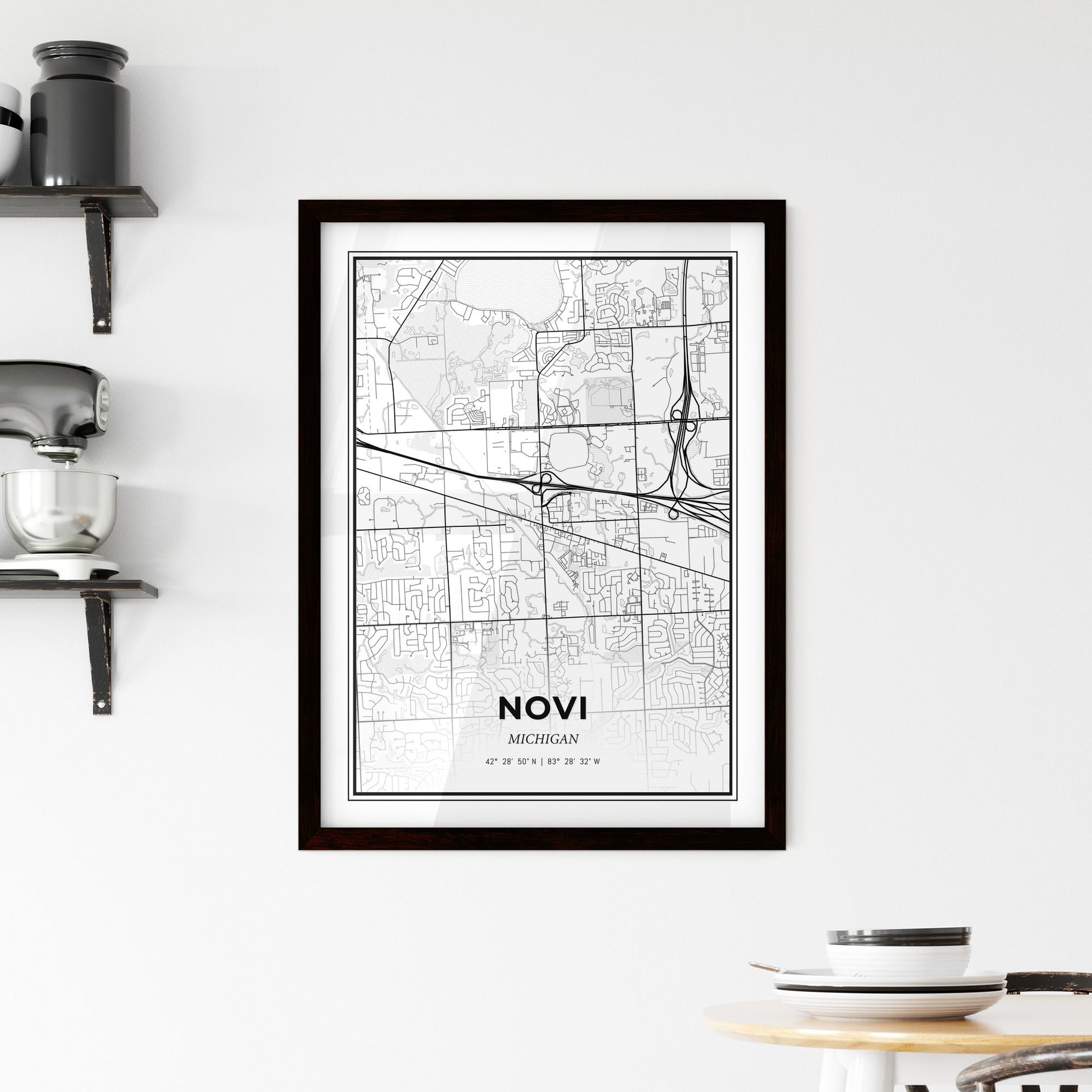 Novi Michigan - Minimal City Map