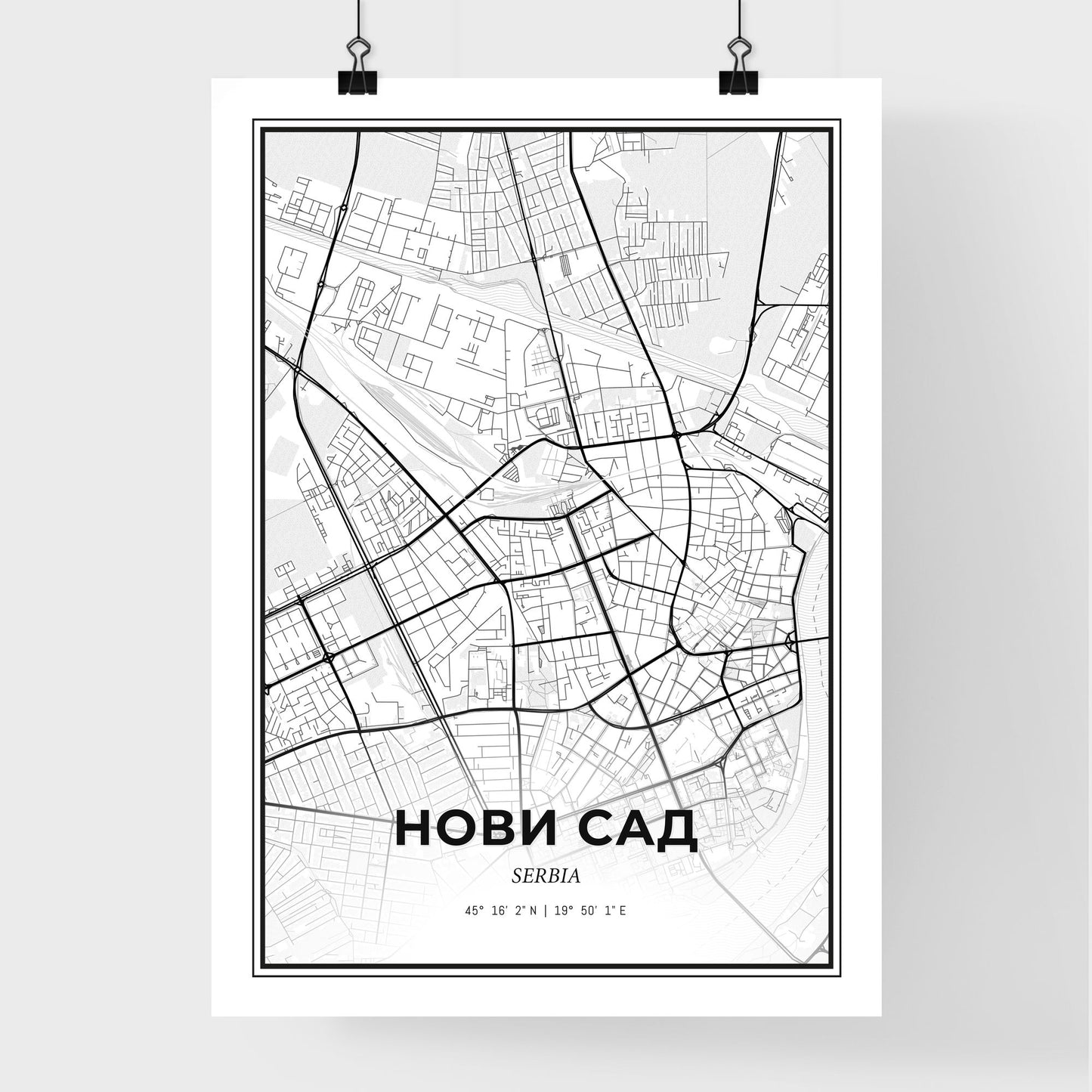 Novi Sad Serbia - Premium City Map Poster