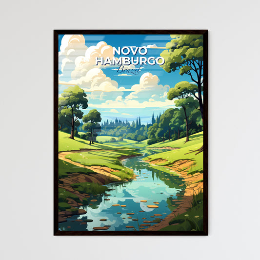 Novo Hamburgo City Brazil Skyline River Green Valley Artistic Painting Default Title