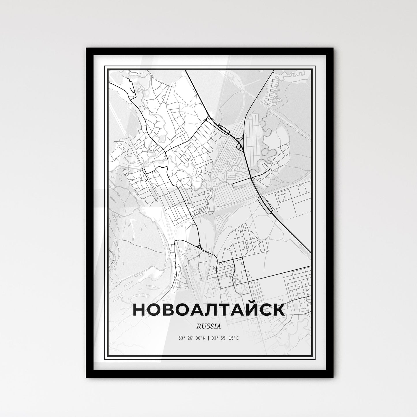 Novoaltaysk Russia - Scandinavian Style City Map for Modern Home Decor