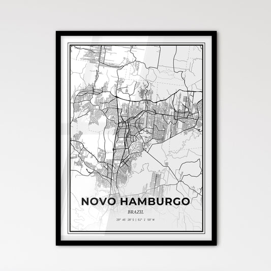 Novo Hamburgo Brazil - Scandinavian Style City Map for Modern Home Decor