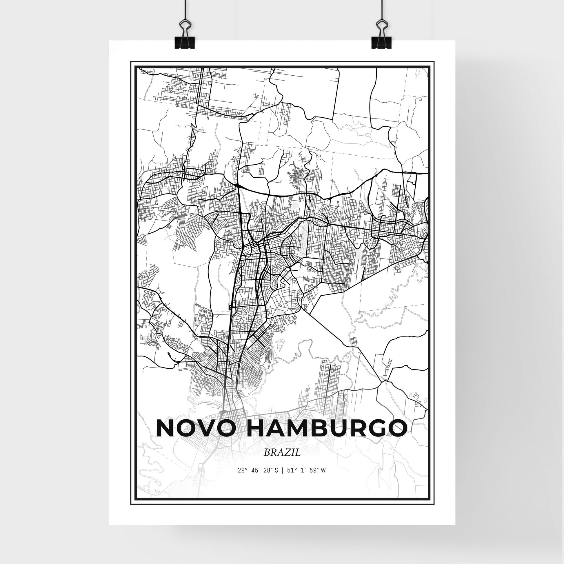 Novo Hamburgo Brazil - Premium City Map Poster