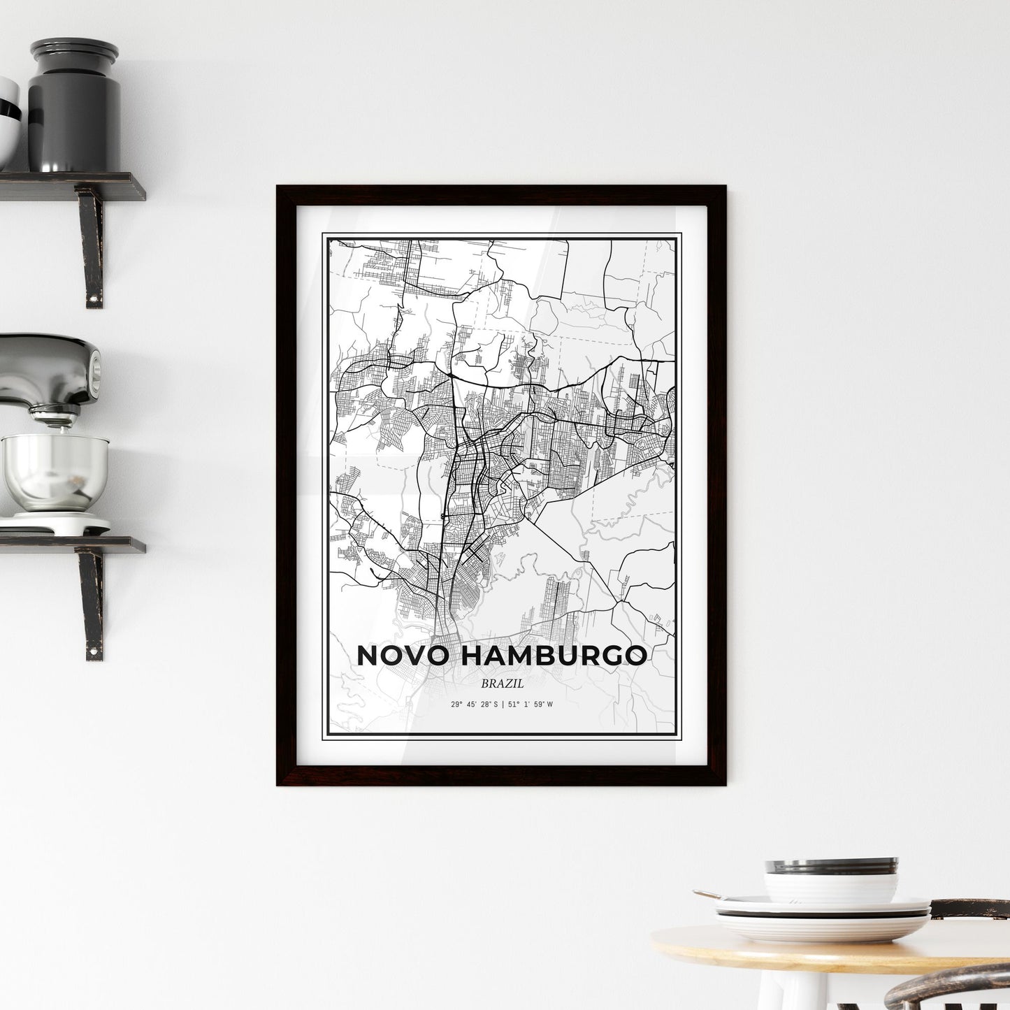 Novo Hamburgo Brazil - Minimal City Map