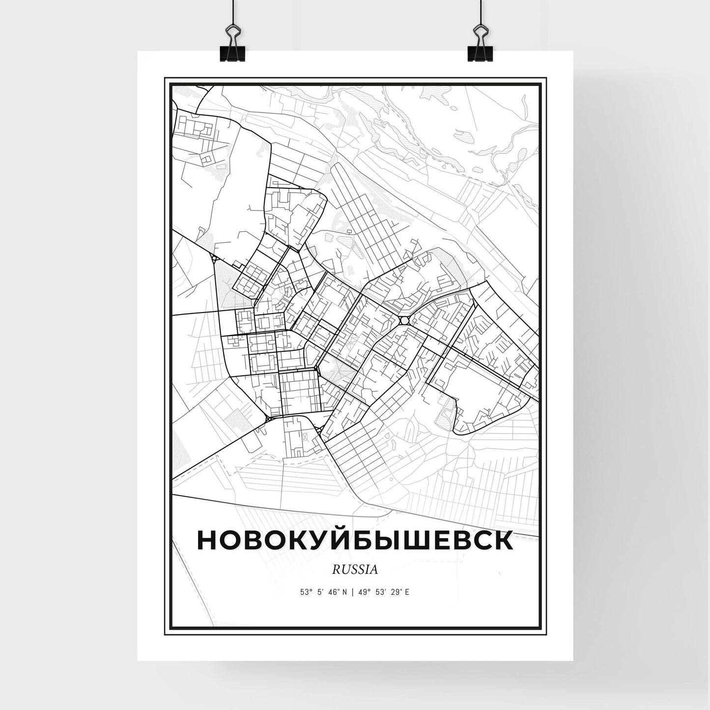 Novokuybyshevsk Russia - Premium City Map Poster