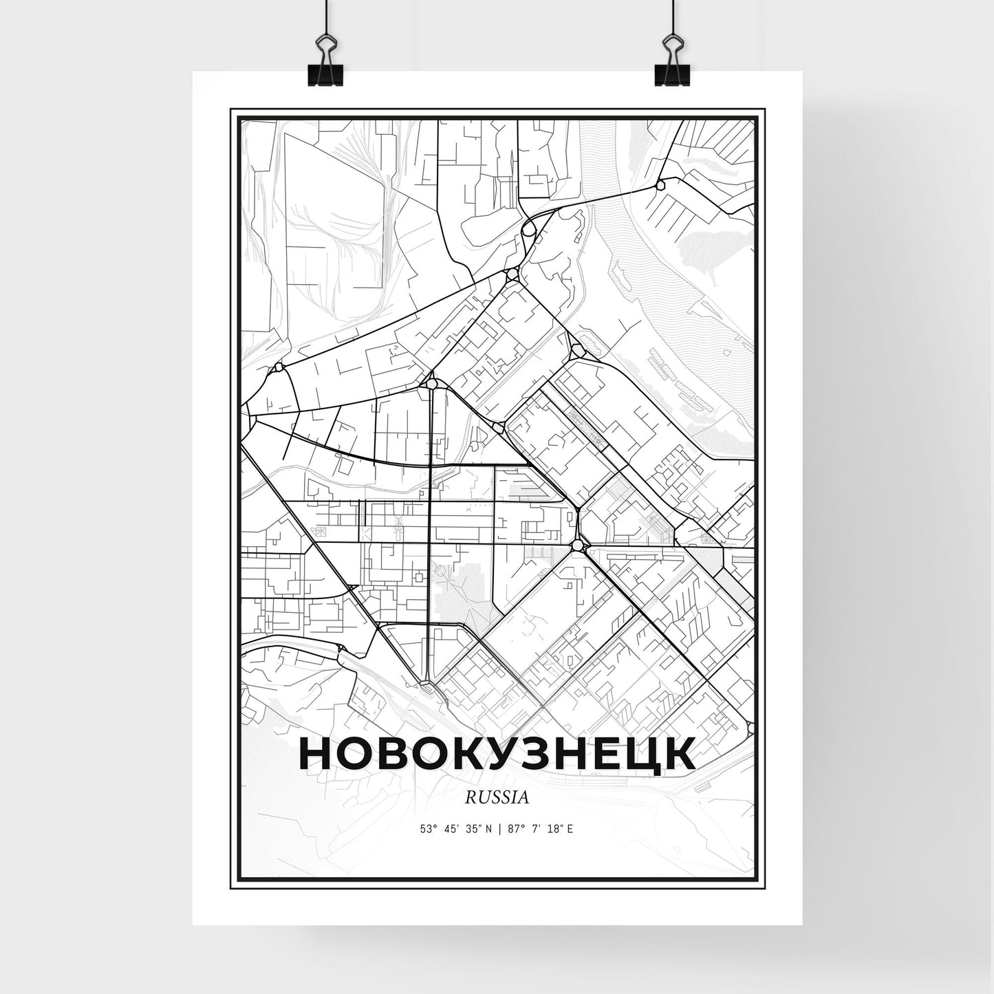 Novokuznetsk Russia - Premium City Map Poster