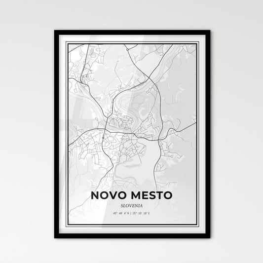 Novo Mesto Slovenia - Scandinavian Style City Map for Modern Home Decor