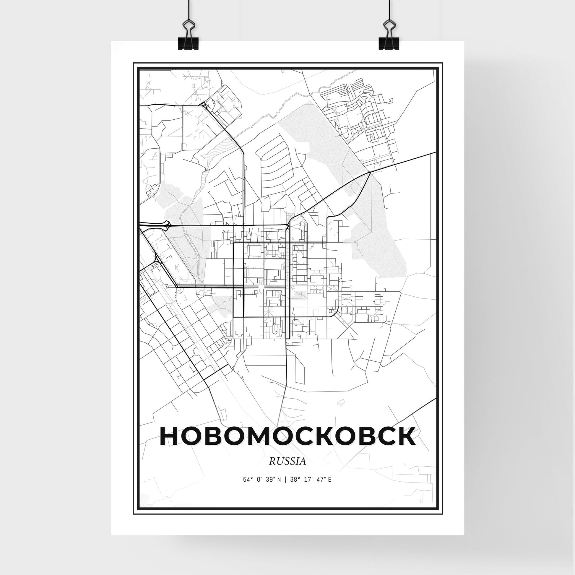 Novomoskovsk Russia - Premium City Map Poster