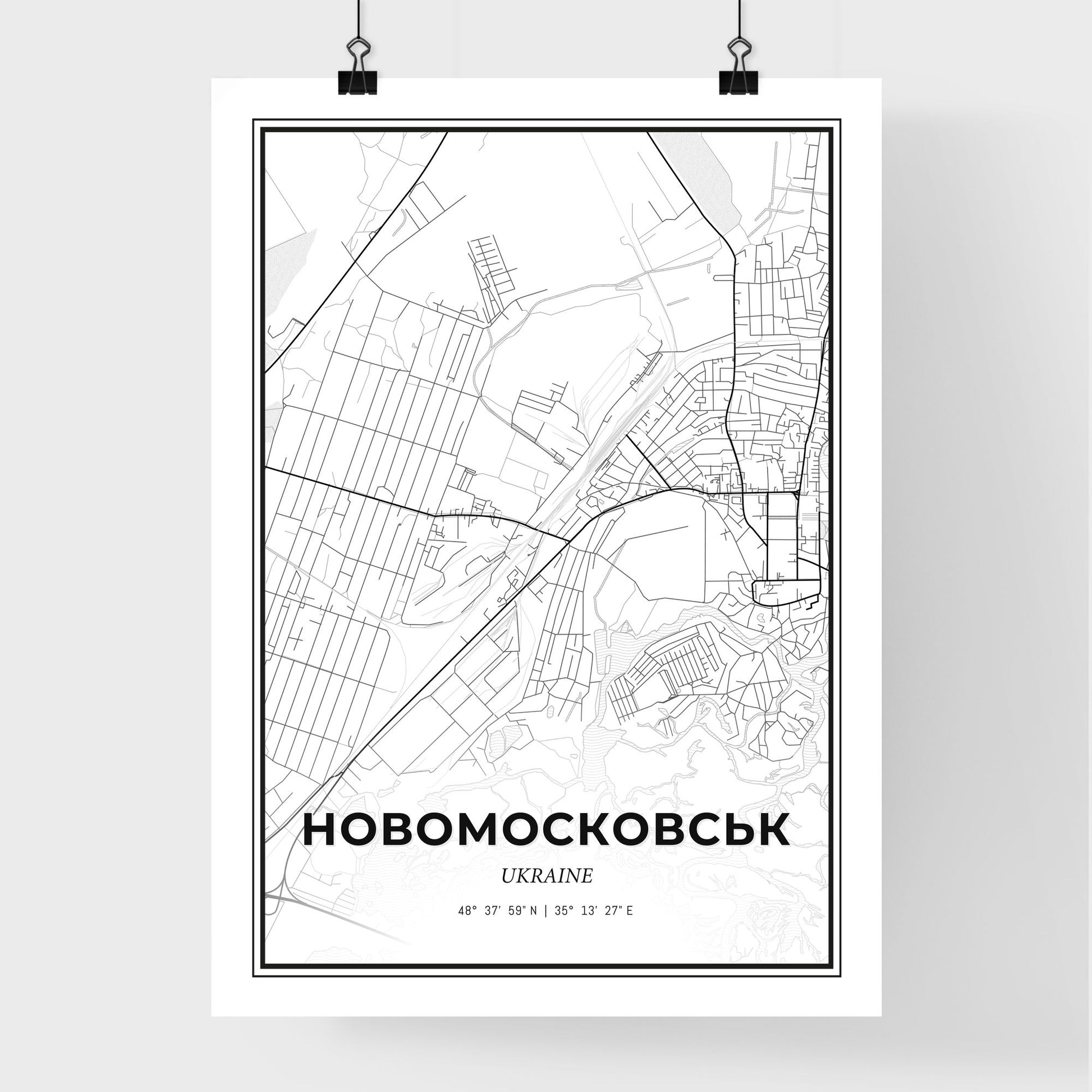 Novomoskovsk Ukraine - Premium City Map Poster