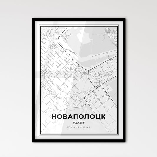 Novopolotsk Belarus - Scandinavian Style City Map for Modern Home Decor