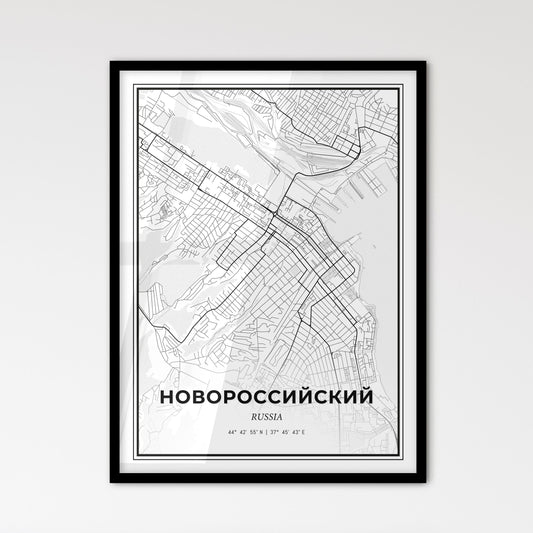 Novorossiysk Russia - Scandinavian Style City Map for Modern Home Decor