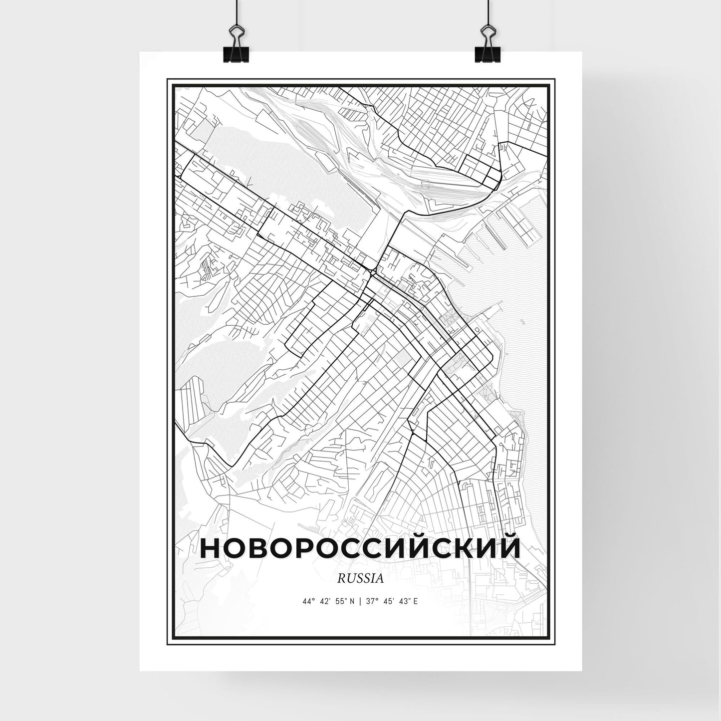 Novorossiysk Russia - Premium City Map Poster