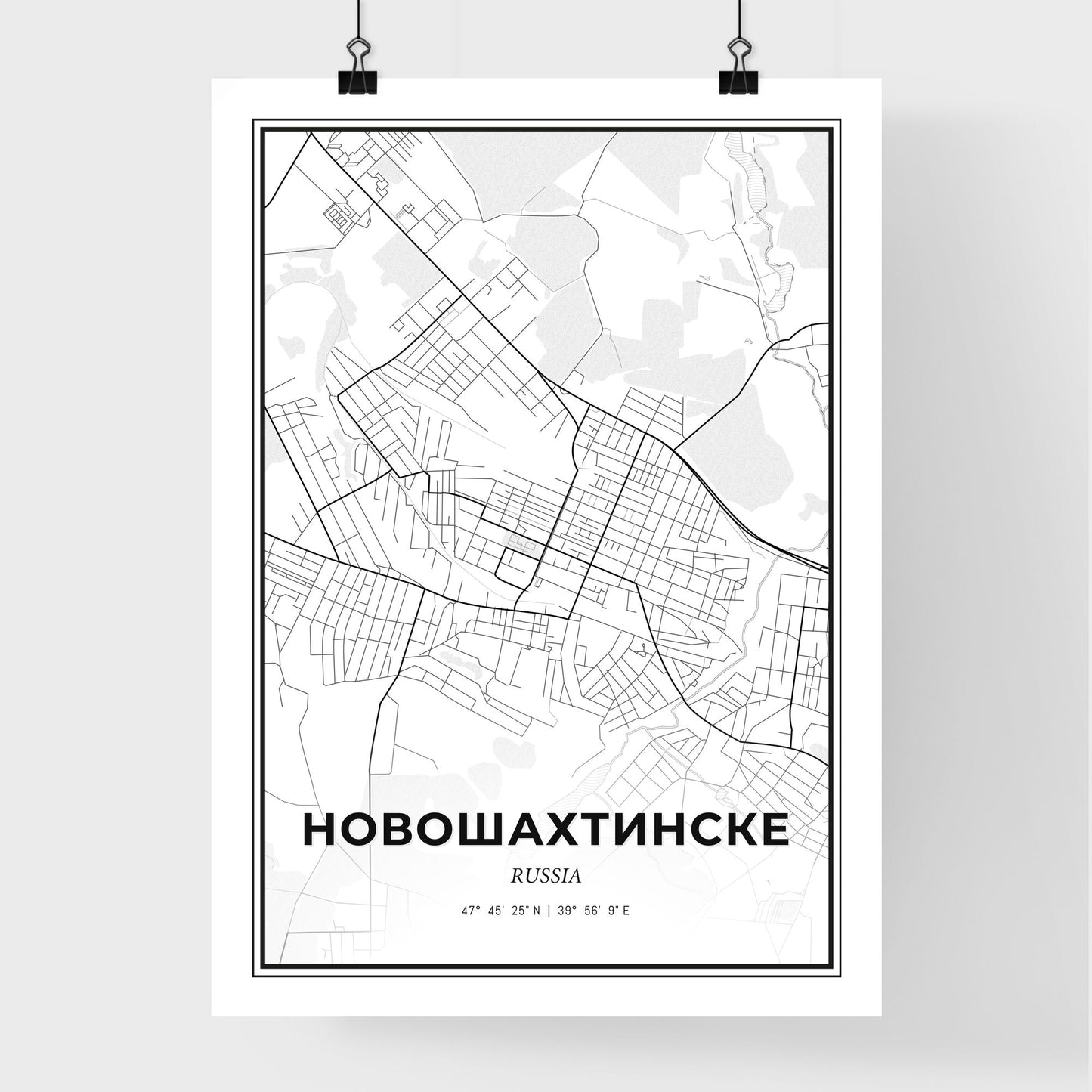 Novoshakhtinsk Russia - Premium City Map Poster