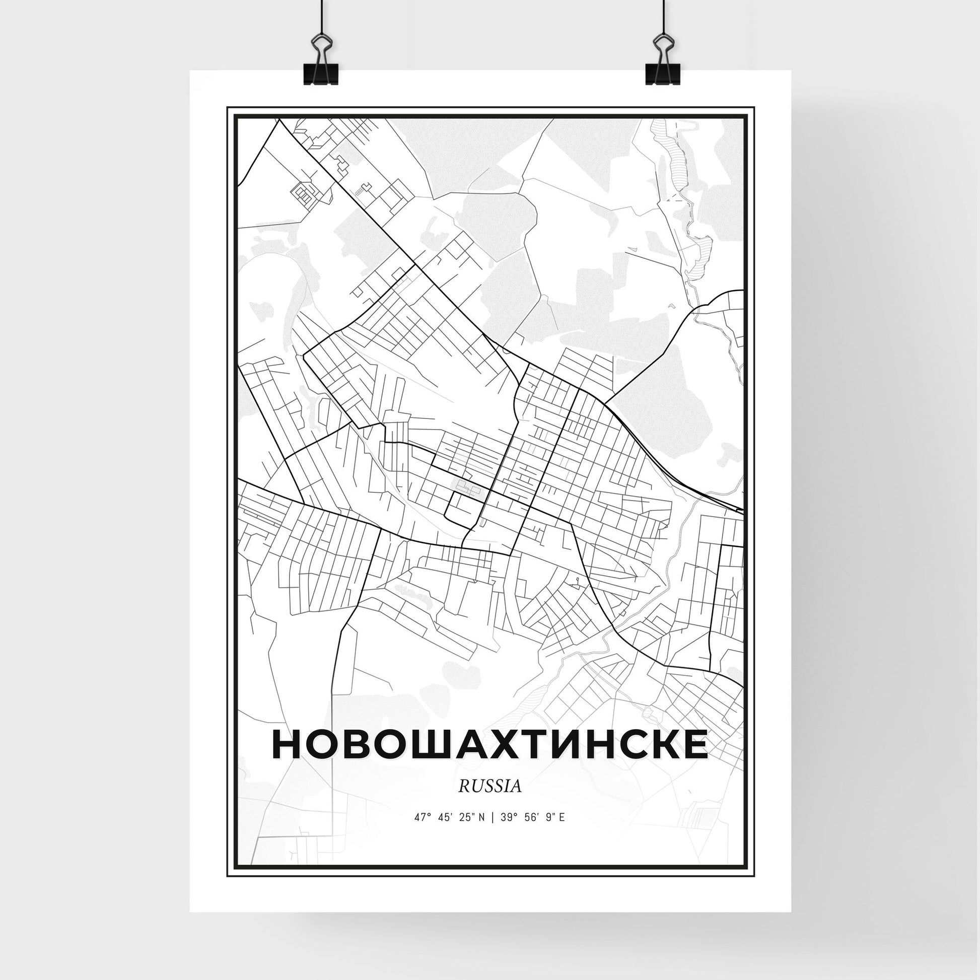 Novoshakhtinsk Russia - Premium City Map Poster