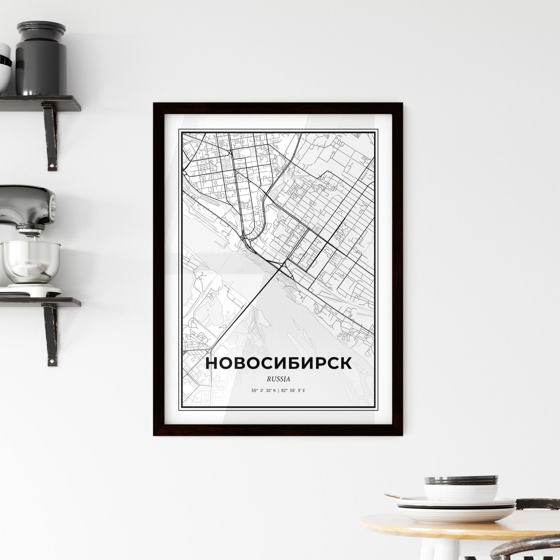 Novosibirsk Russia - Minimal City Map