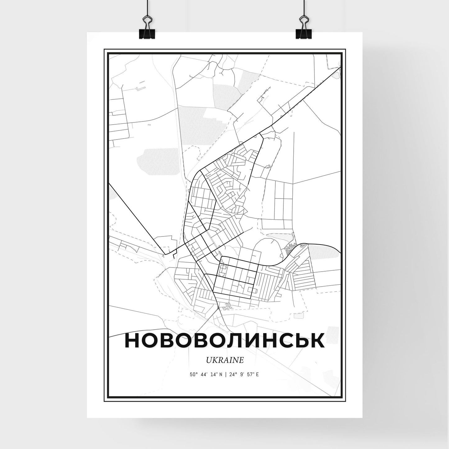 Novovolynsk Ukraine - Premium City Map Poster