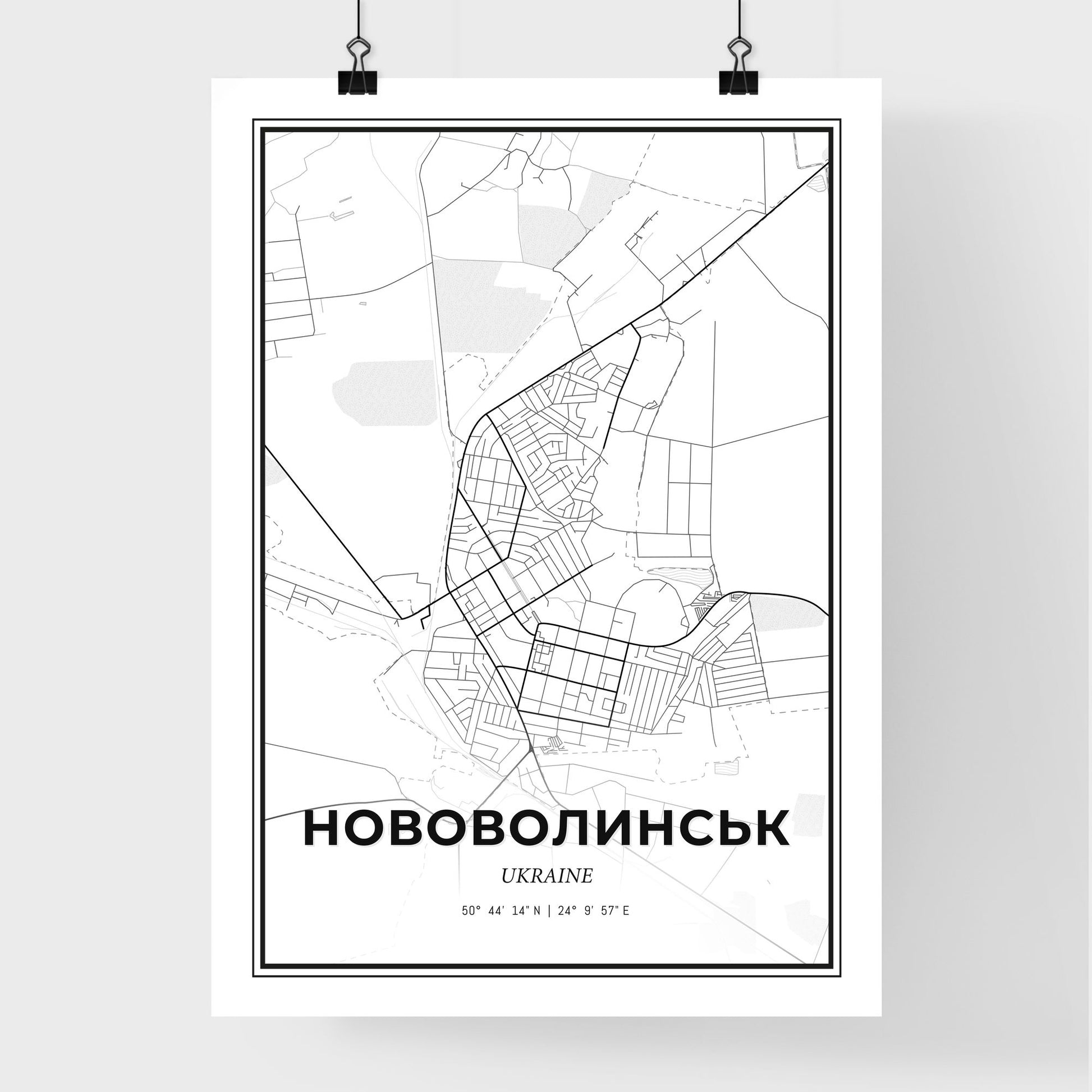 Novovolynsk Ukraine - Premium City Map Poster