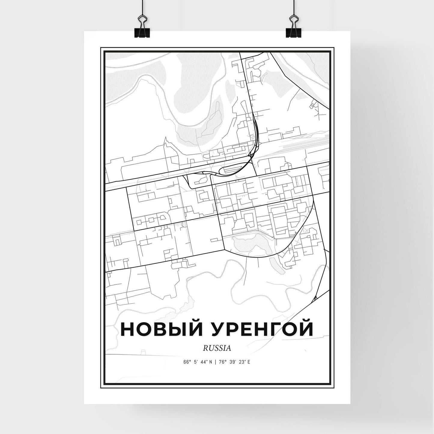 Novy Urengoy Russia - Premium City Map Poster