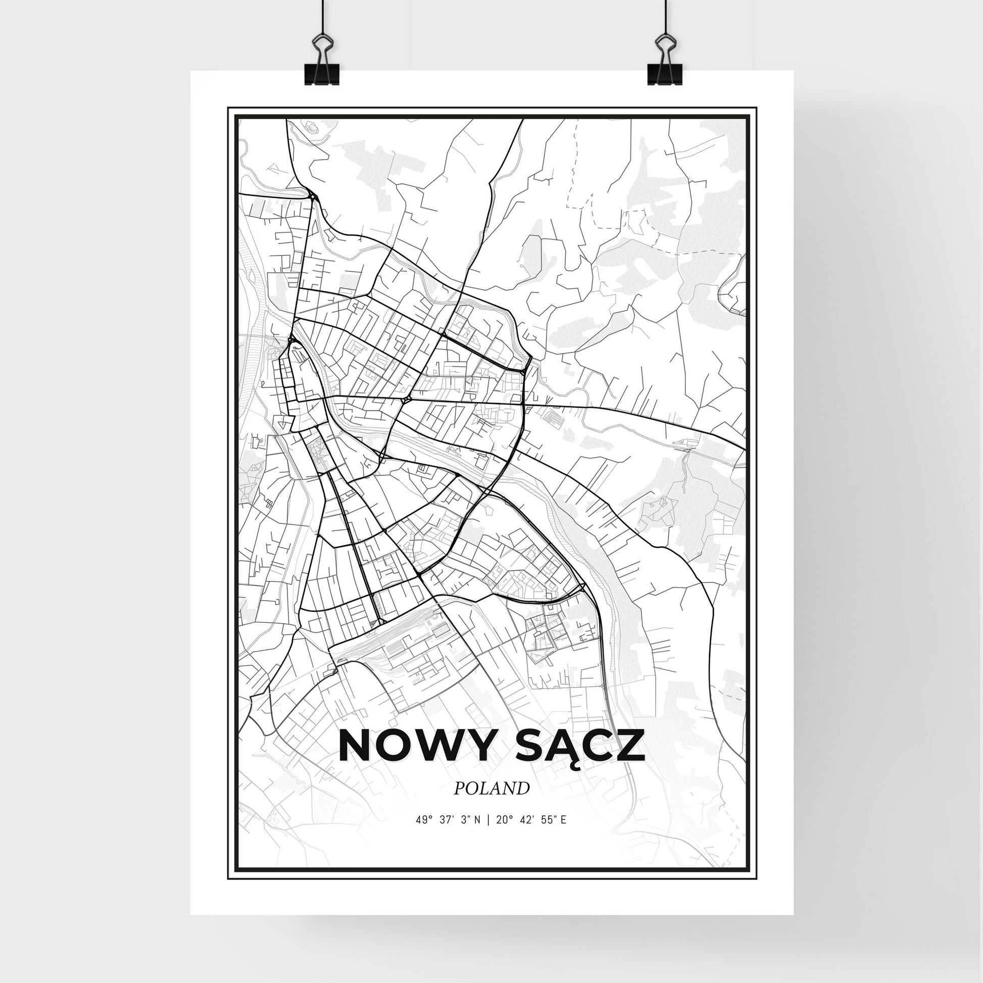 Nowy Sącz Poland - Premium City Map Poster