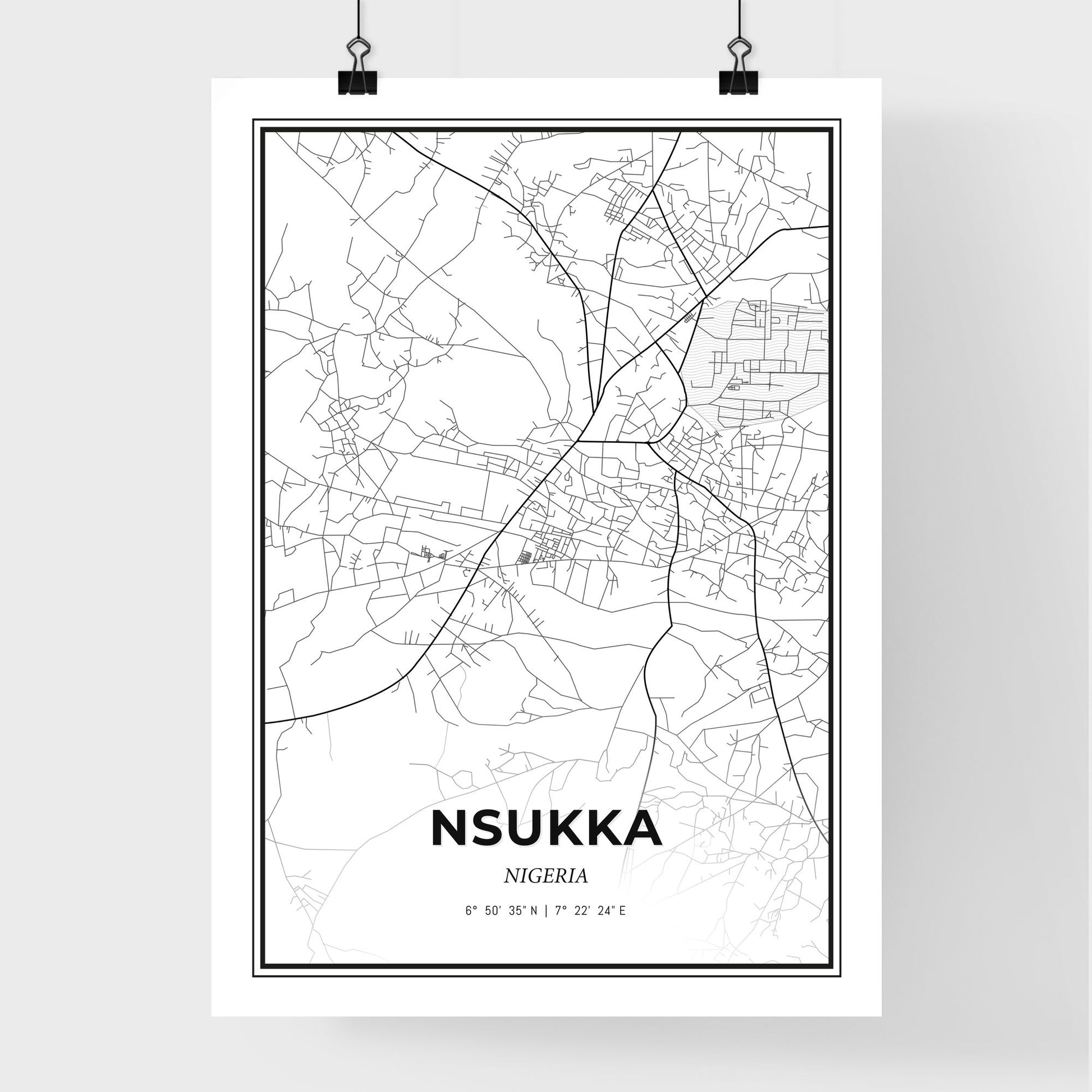 Nsukka Nigeria - Premium City Map Poster