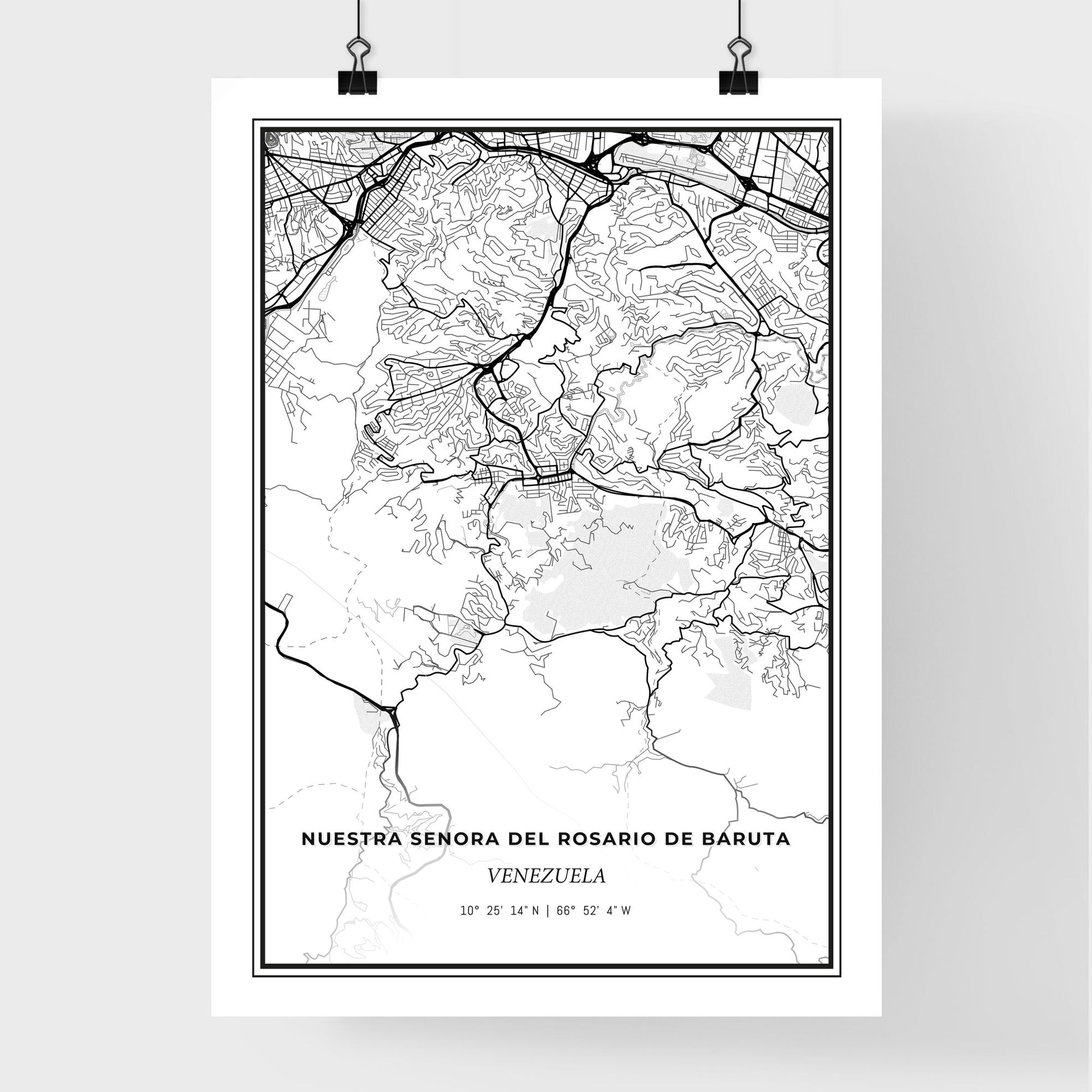 Nuestra Senora del Rosario de Baruta Venezuela - Premium City Map Poster