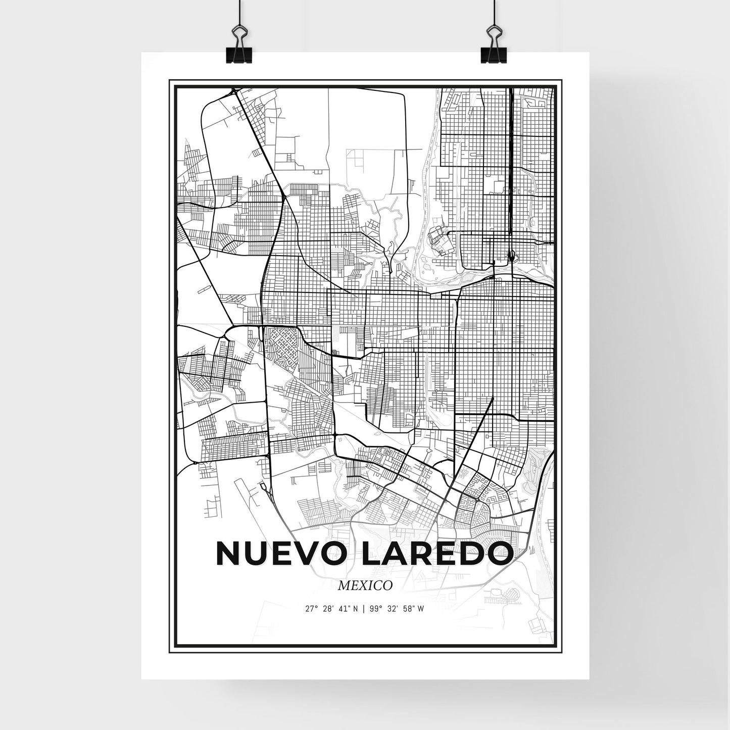 Nuevo Laredo Mexico - Premium City Map Poster