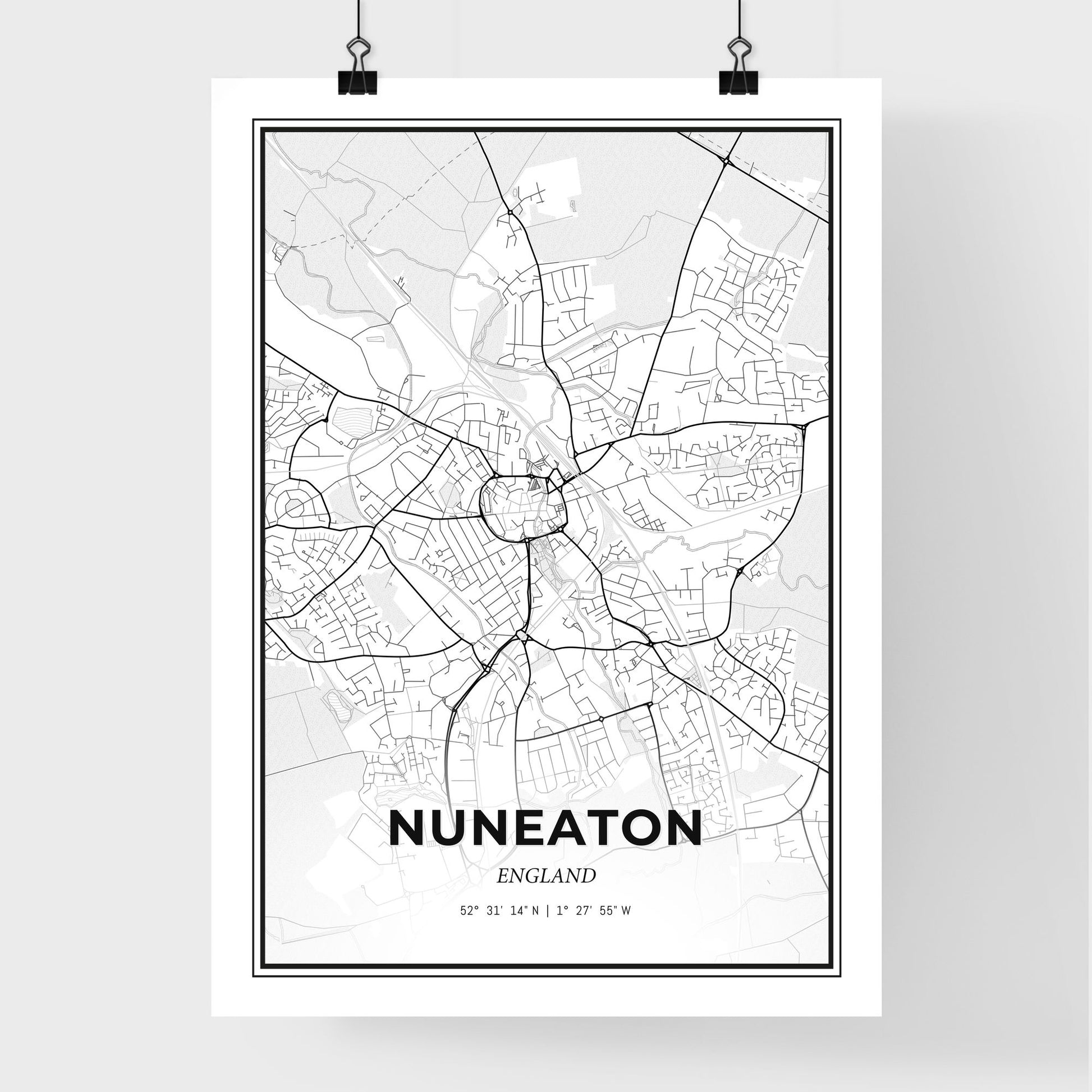 Nuneaton England - Premium City Map Poster