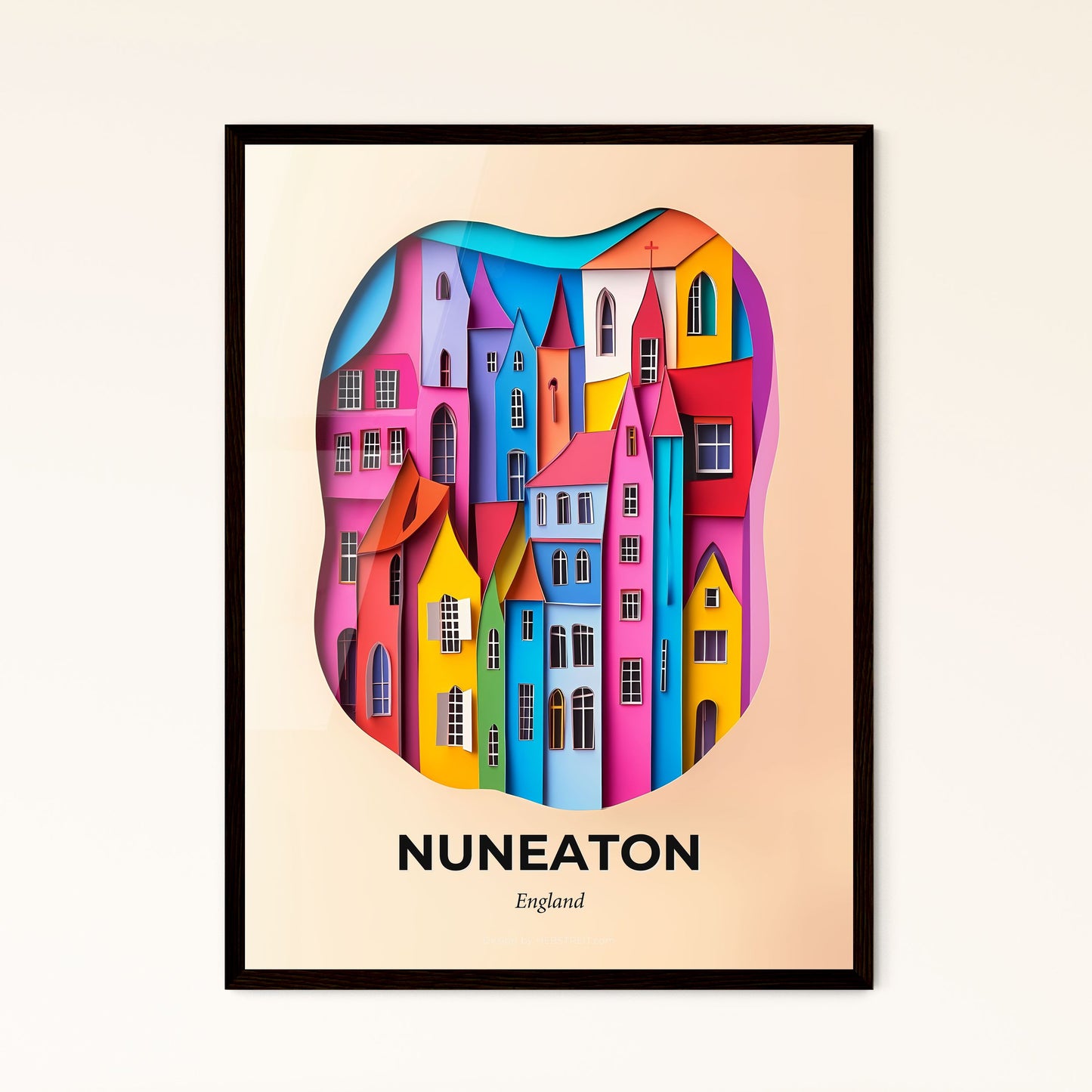 Vivid Nuneaton, England - a city with a lot of buildings