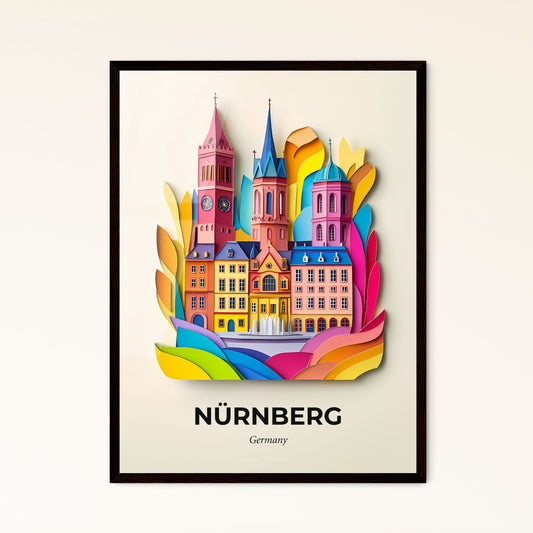 Vivid Nurnberg, Germany - a colorful city with a clock tower and a fountain