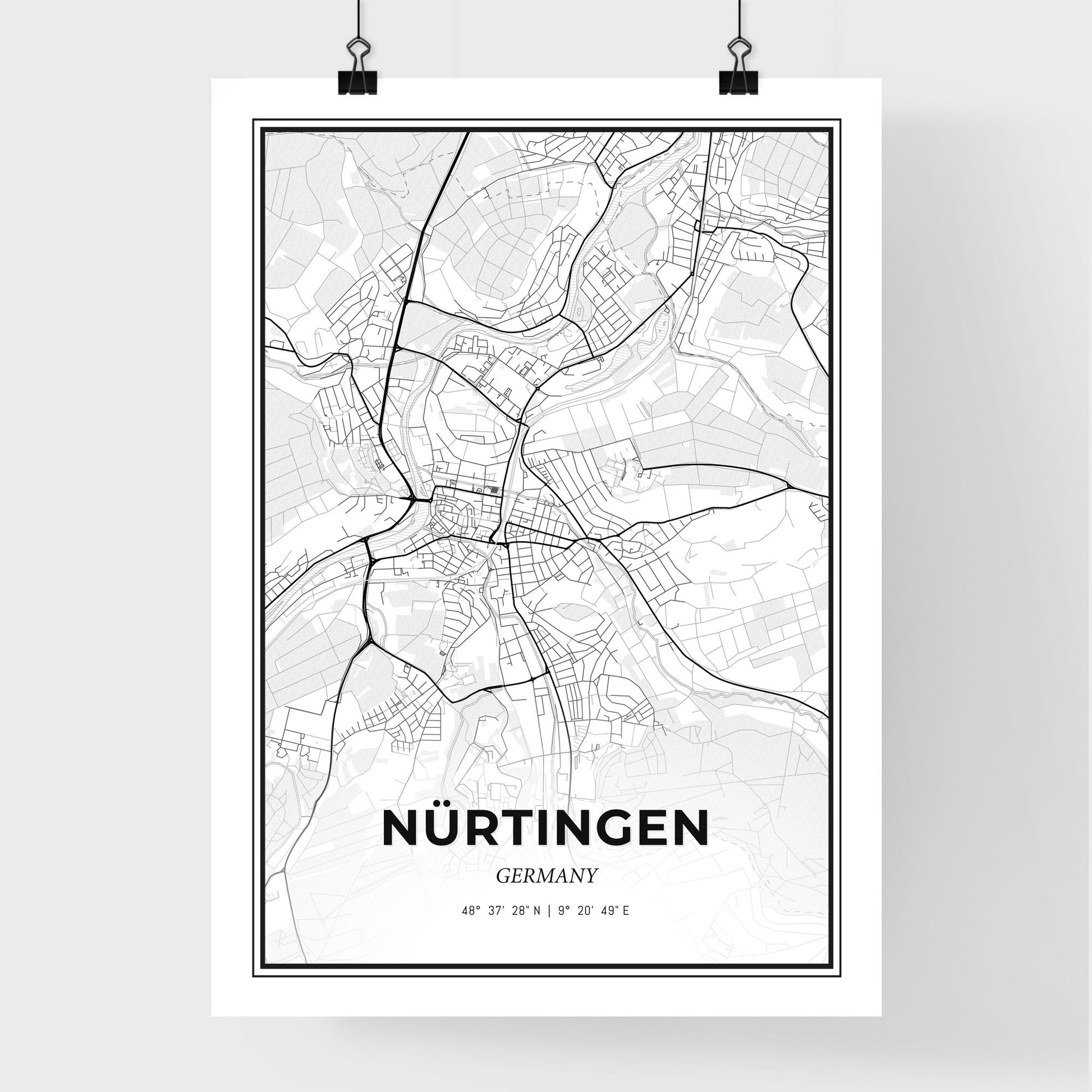 Nurtingen Germany - Premium City Map Poster