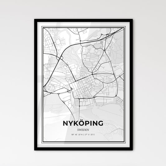 Nyköping Sweden - Scandinavian Style City Map for Modern Home Decor