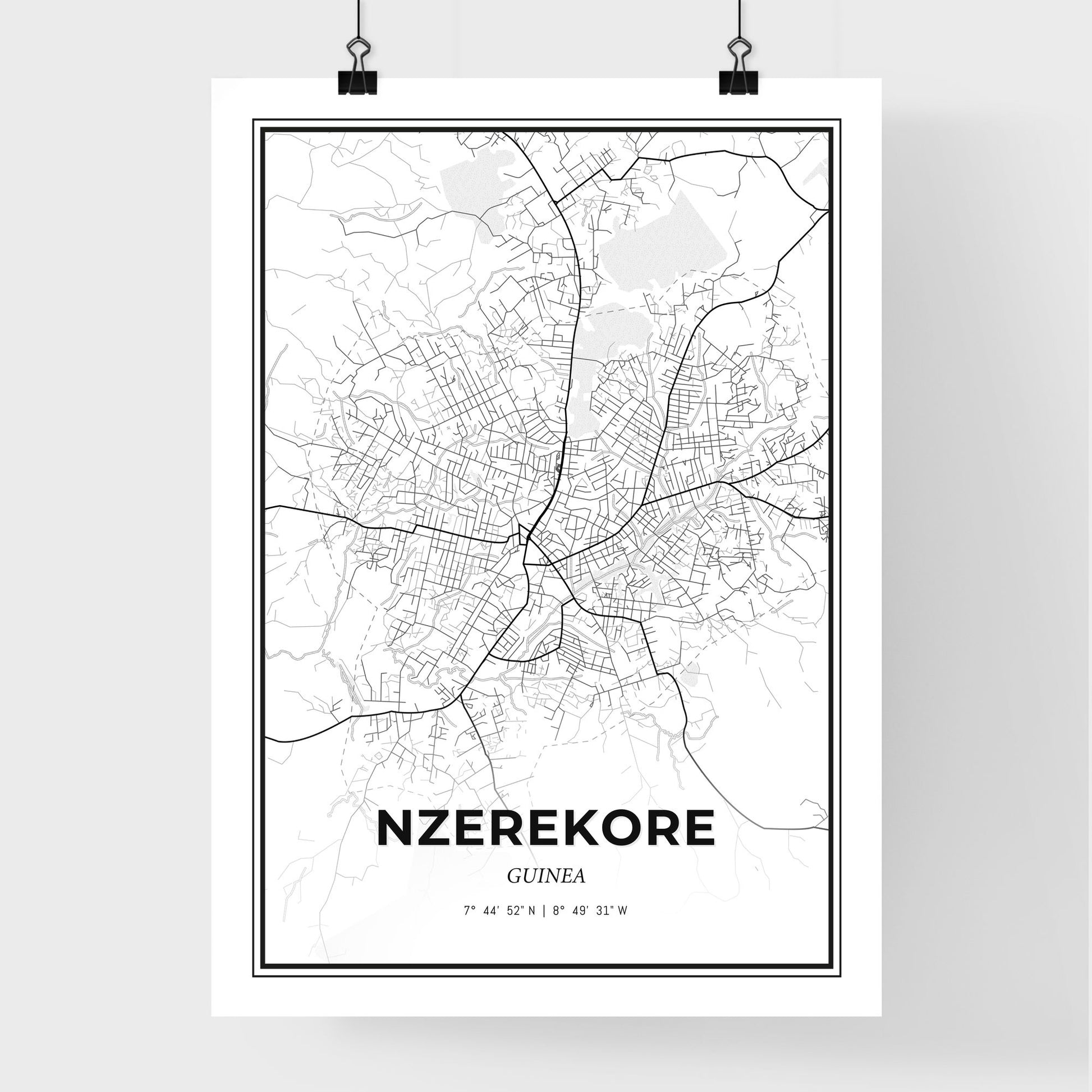 Nzerekore Guinea - Premium City Map Poster