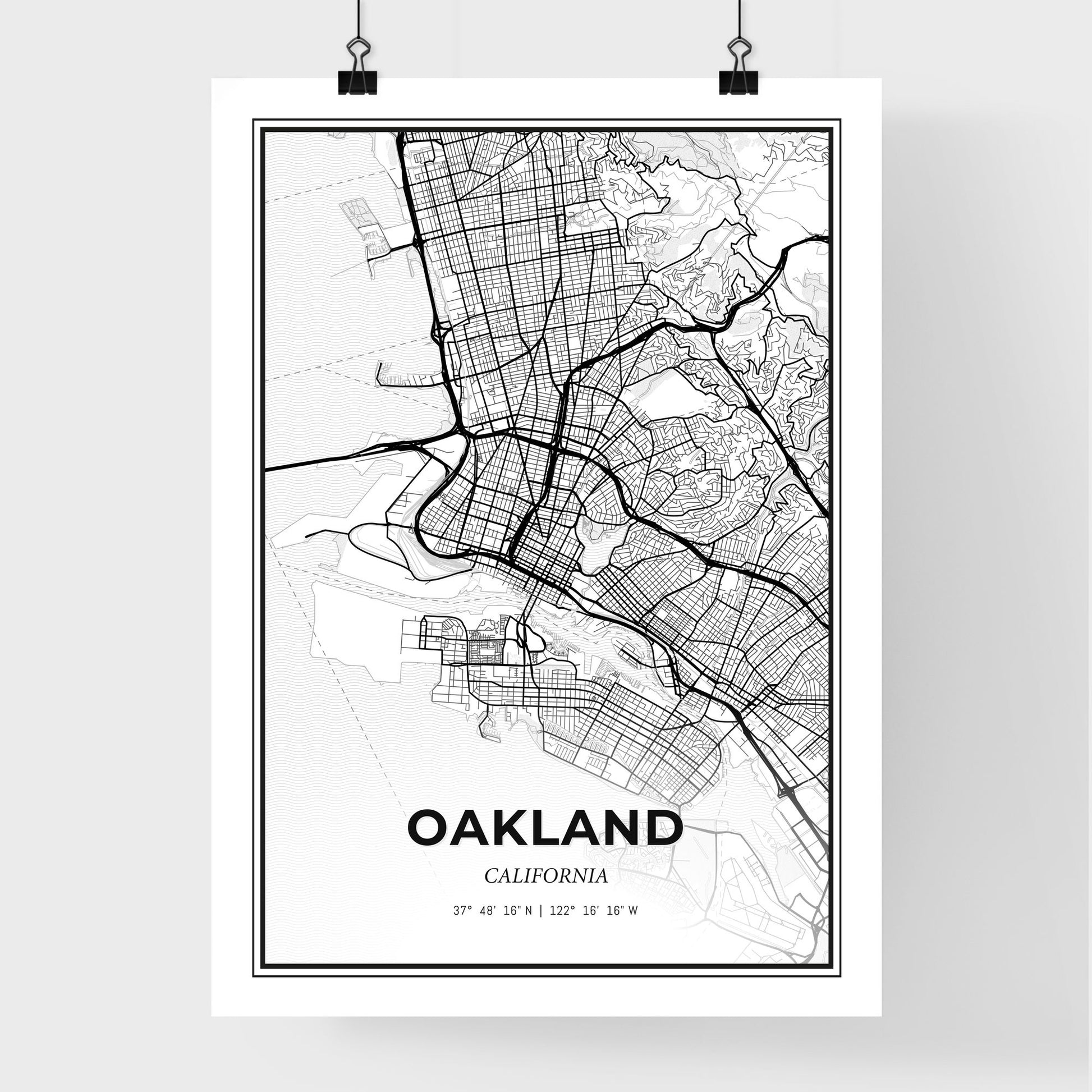 Oakland California - Premium City Map Poster