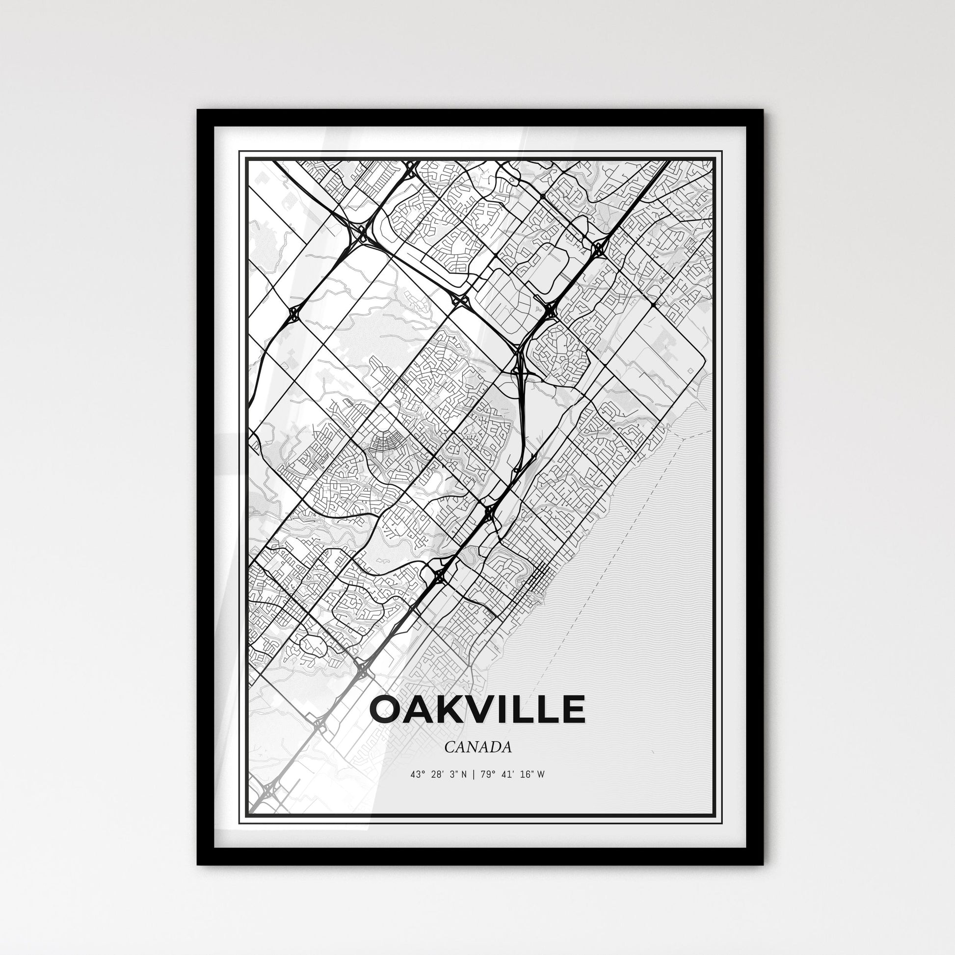 Oakville Canada - Scandinavian Style City Map for Modern Home Decor