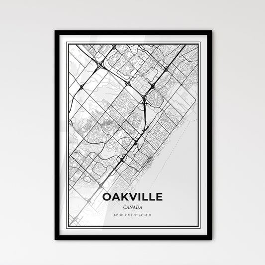 Oakville Canada - Scandinavian Style City Map for Modern Home Decor