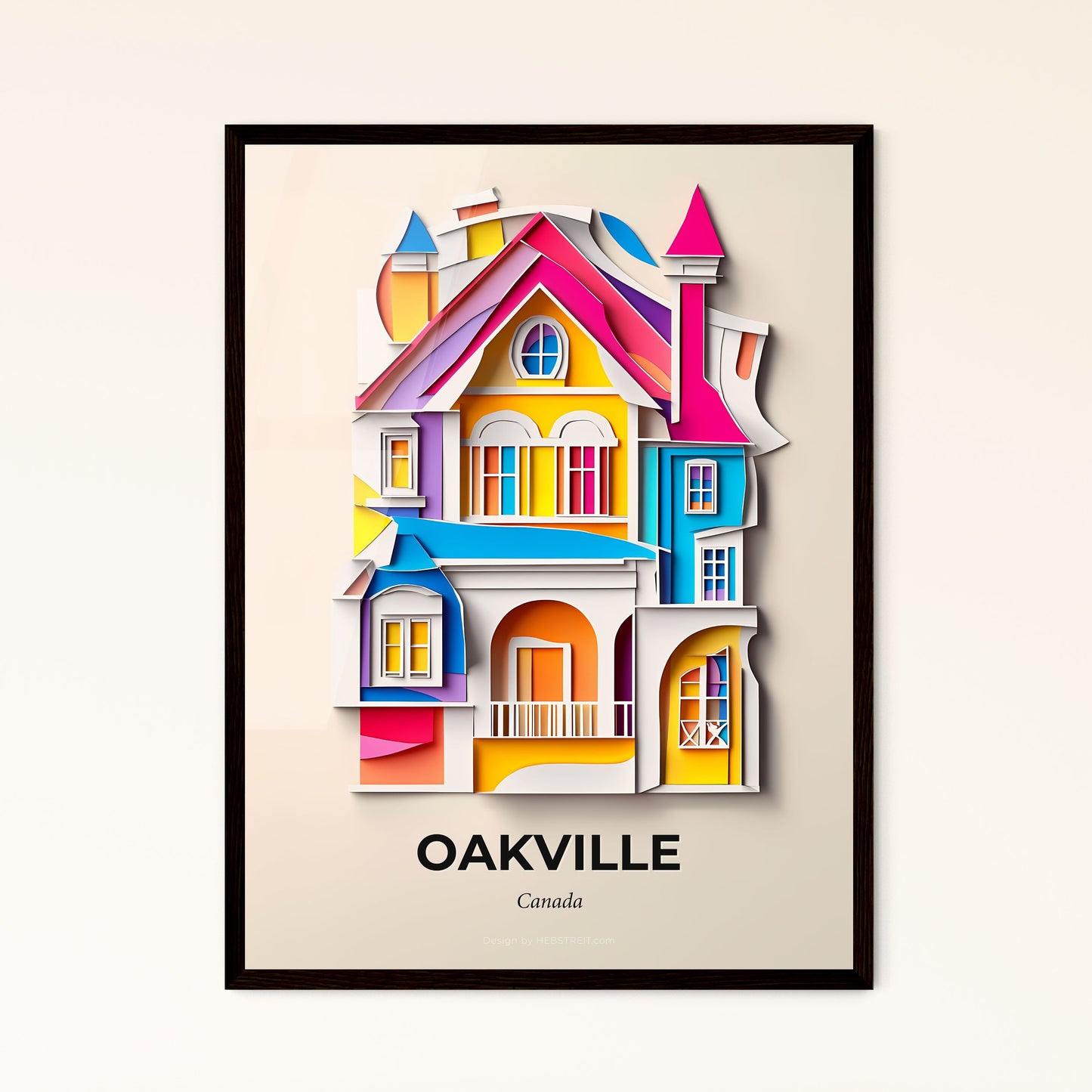 Vivid Oakville, Canada - a paper cut of a house with a balcony