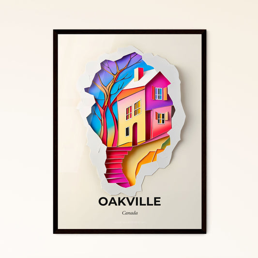 Vivid Oakville, Canada - a paper cut of a house with a tree