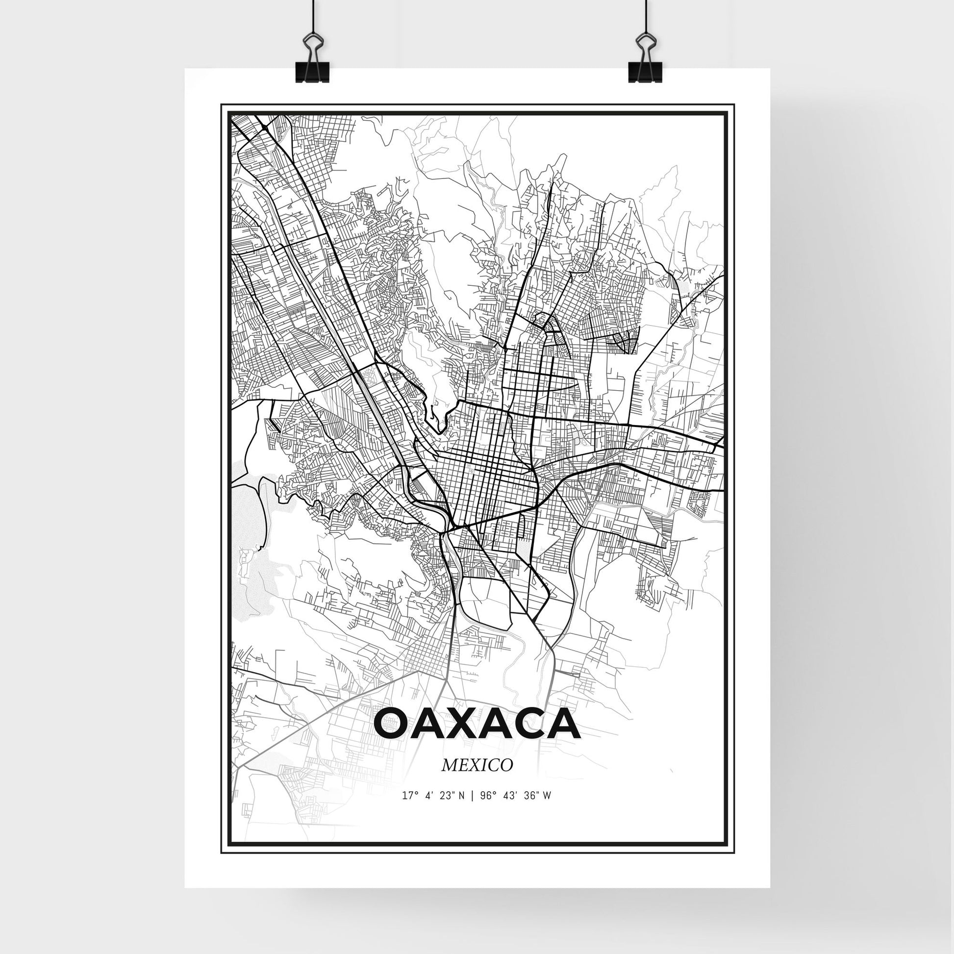 Oaxaca Mexico - Premium City Map Poster