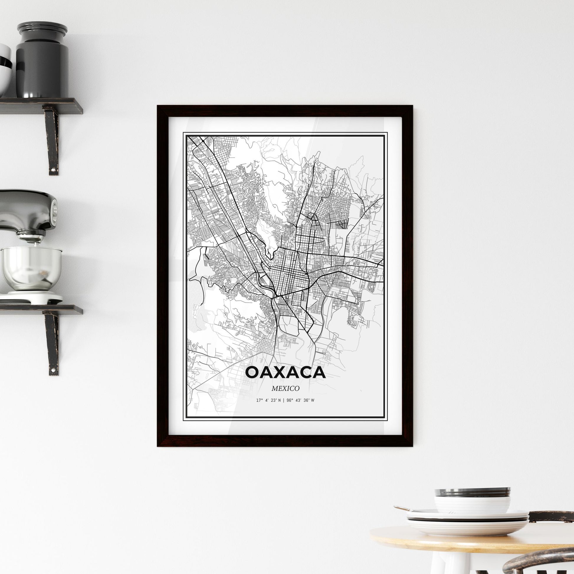 Oaxaca Mexico - Minimal City Map