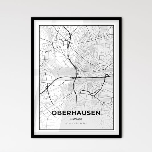 Oberhausen Germany - Scandinavian Style City Map for Modern Home Decor