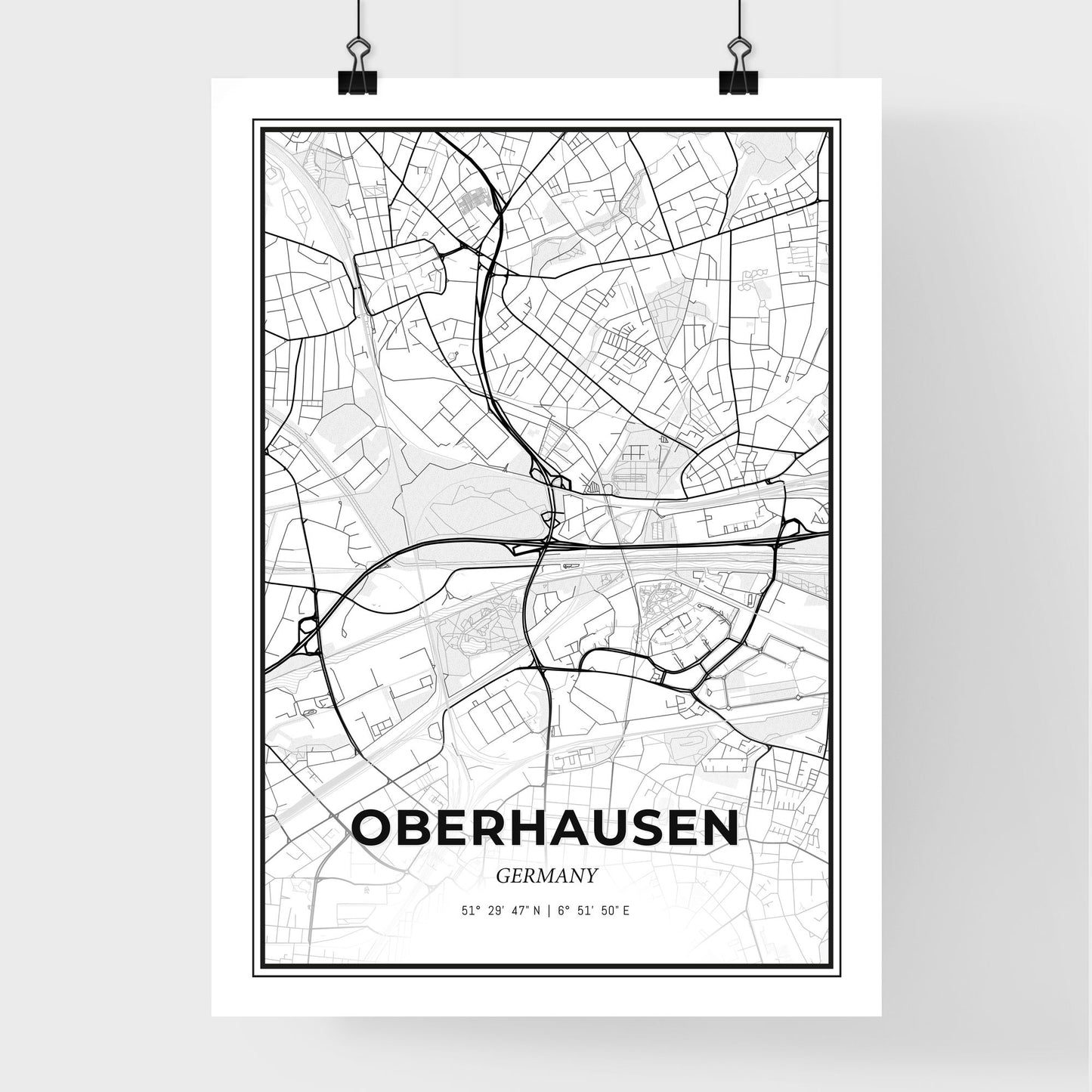 Oberhausen Germany - Premium City Map Poster