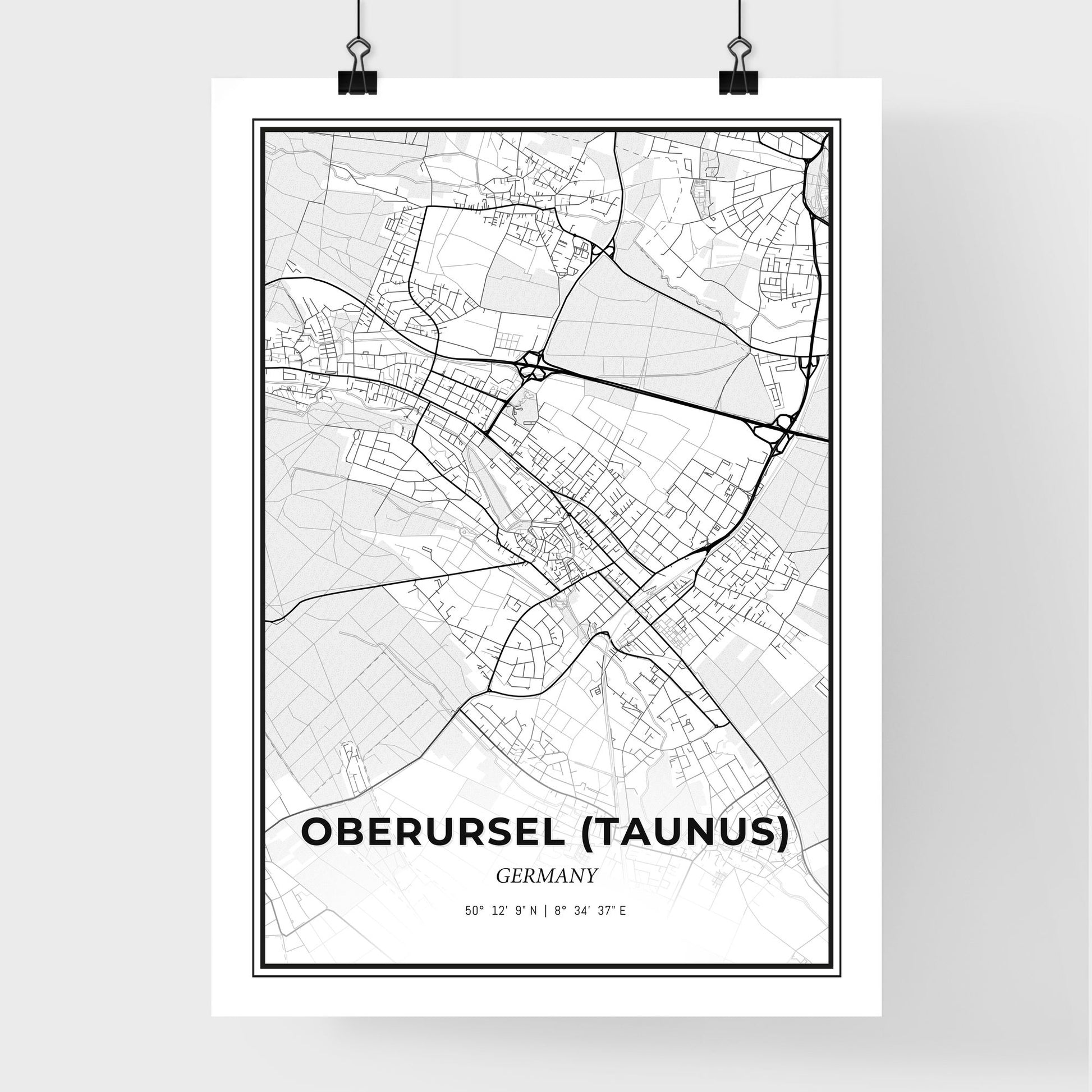 Oberursel (Taunus) Germany - Premium City Map Poster