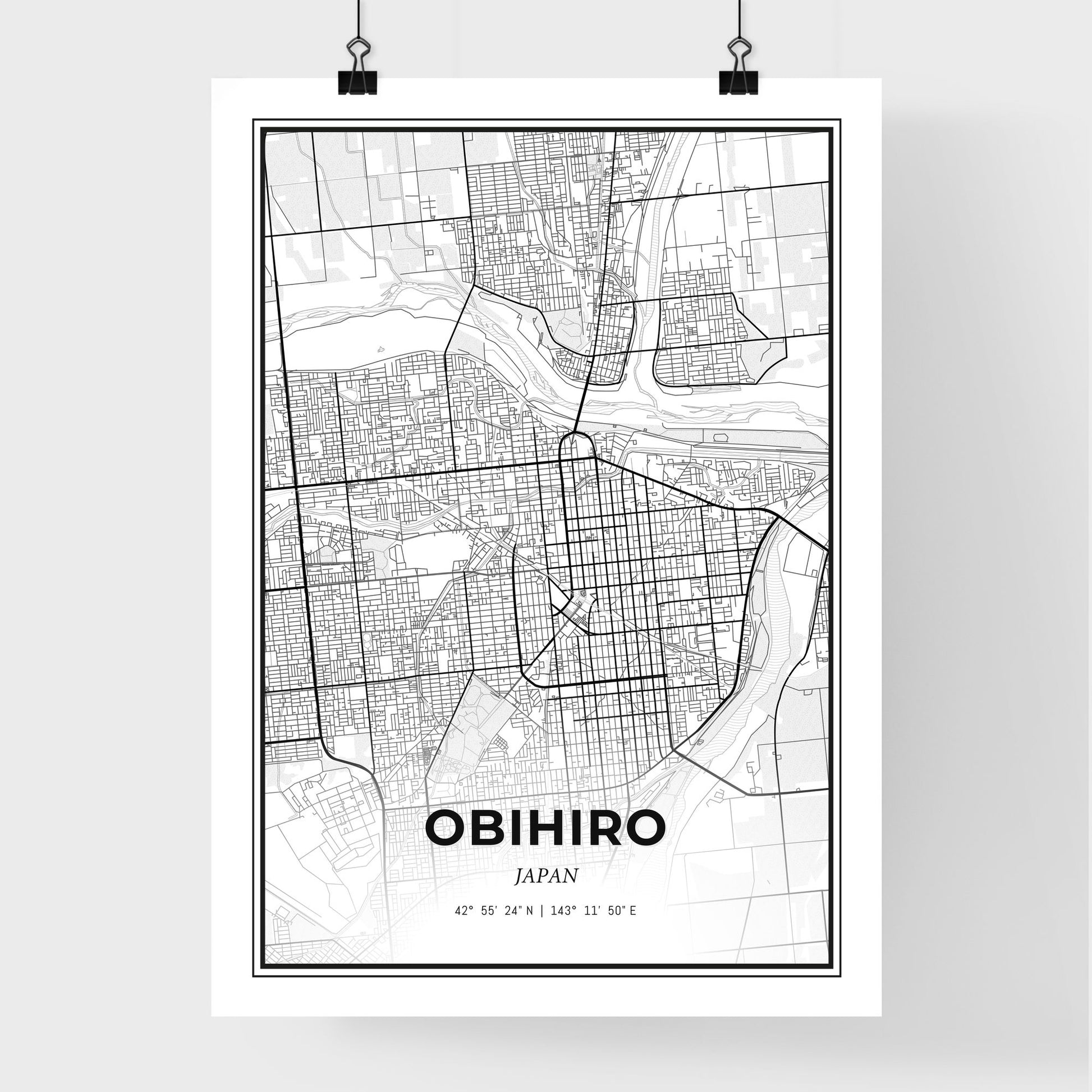 Obihiro Japan - Premium City Map Poster