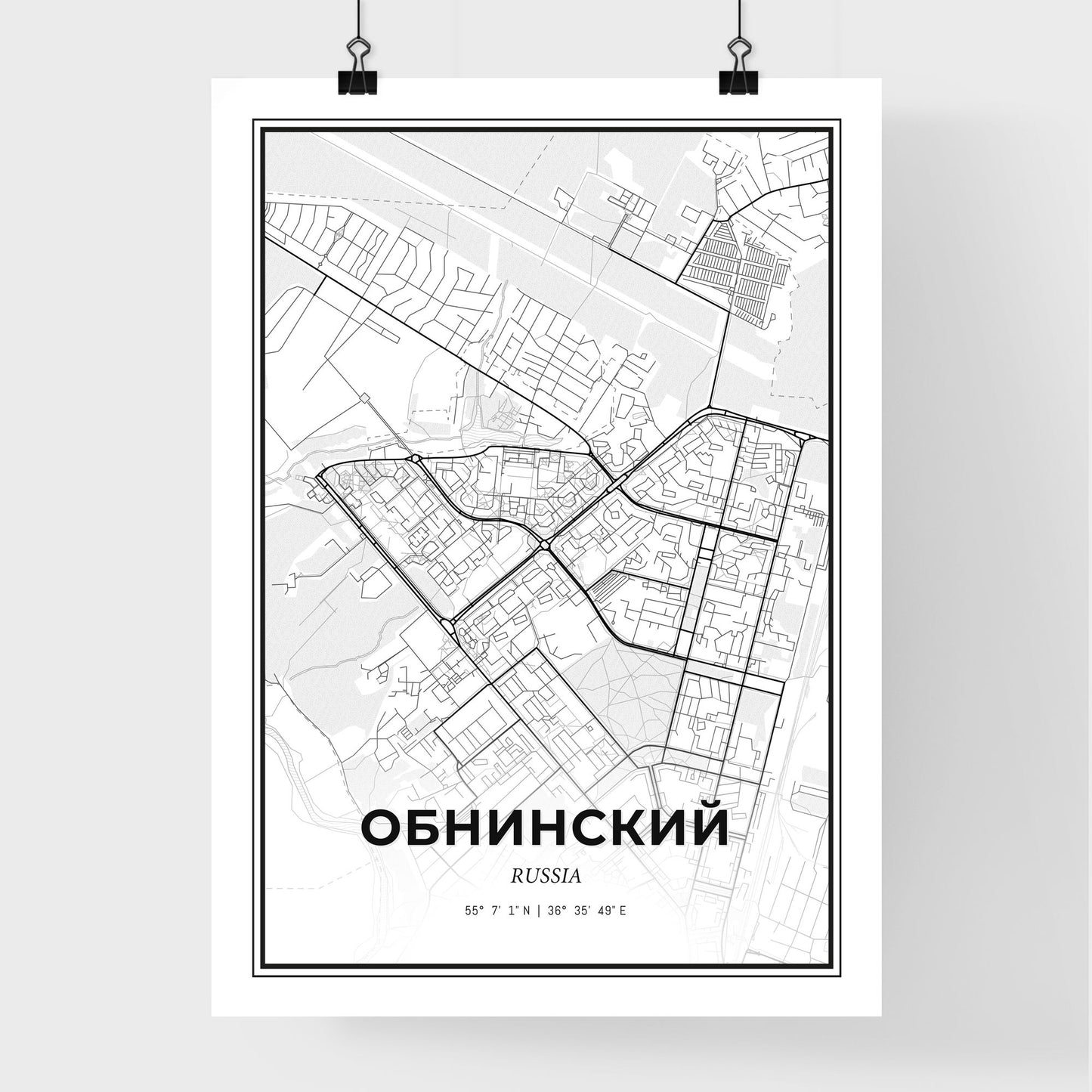 Obninsk Russia - Premium City Map Poster