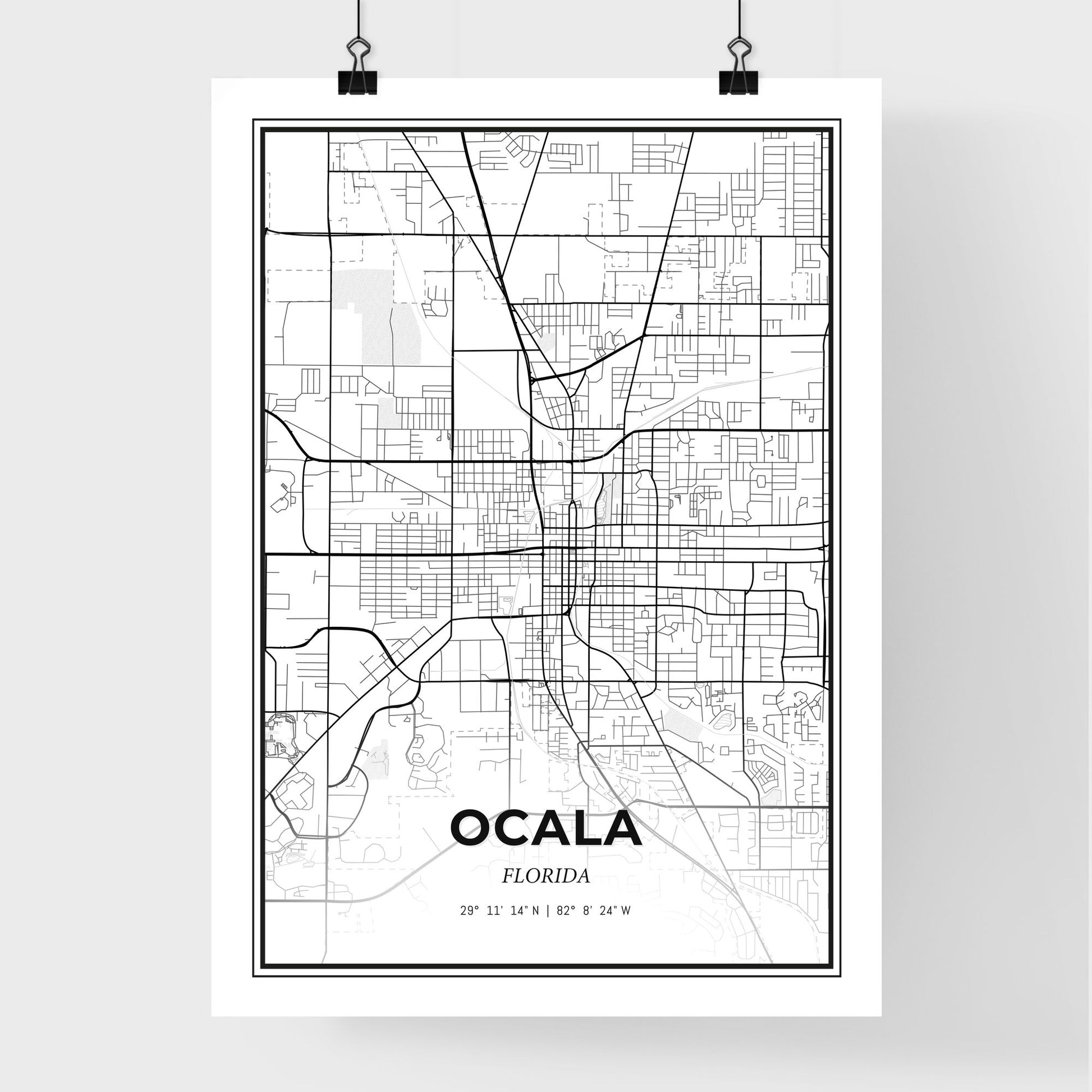 Ocala Florida - Premium City Map Poster