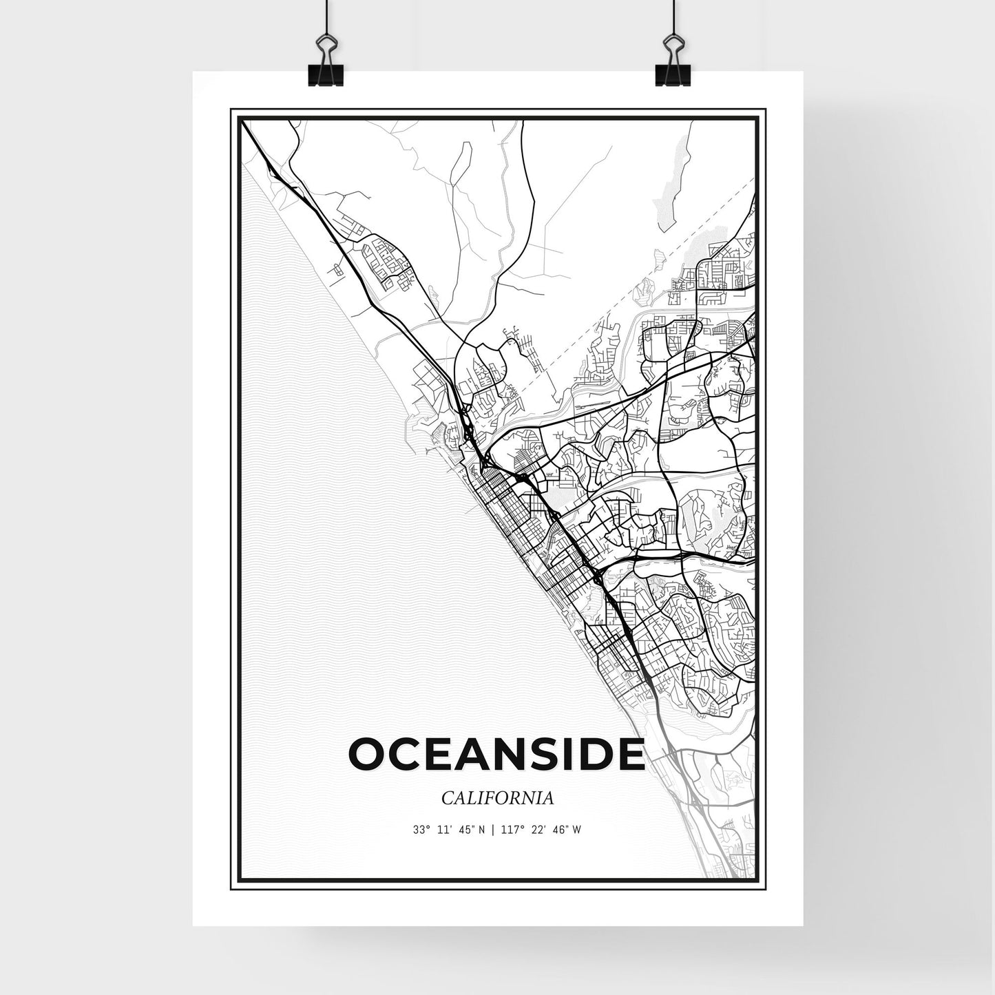 Oceanside California - Premium City Map Poster