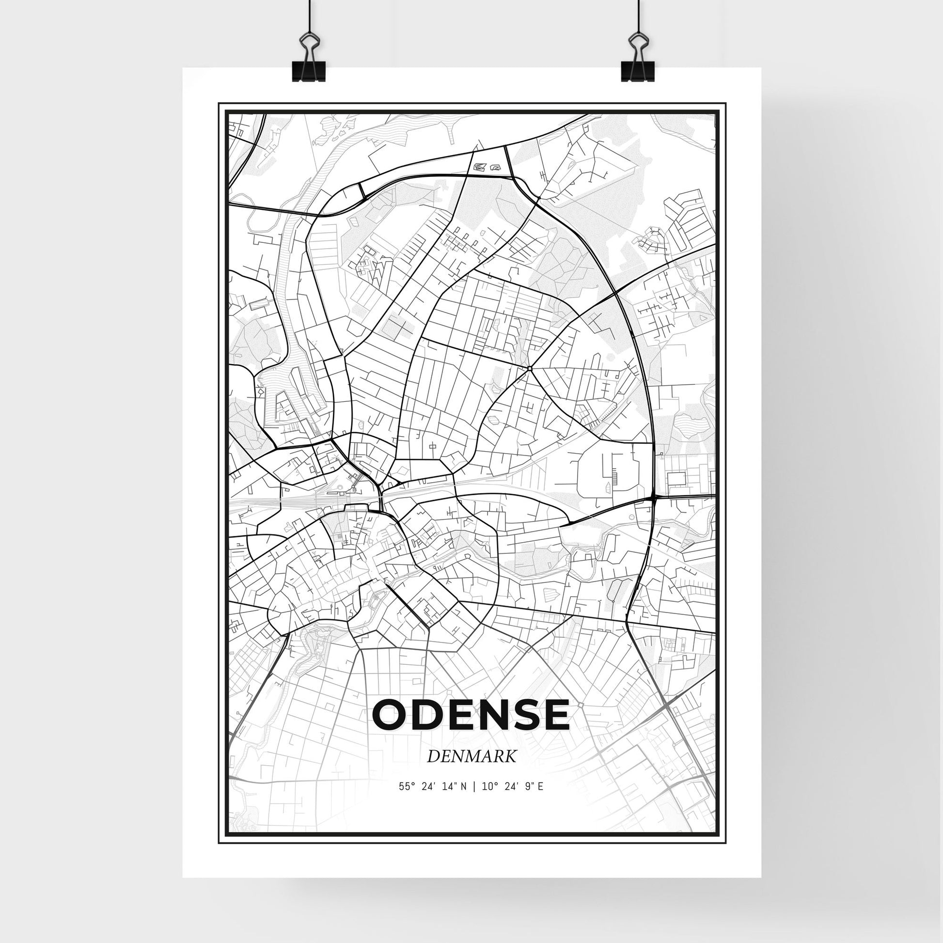 Odense Denmark - Premium City Map Poster